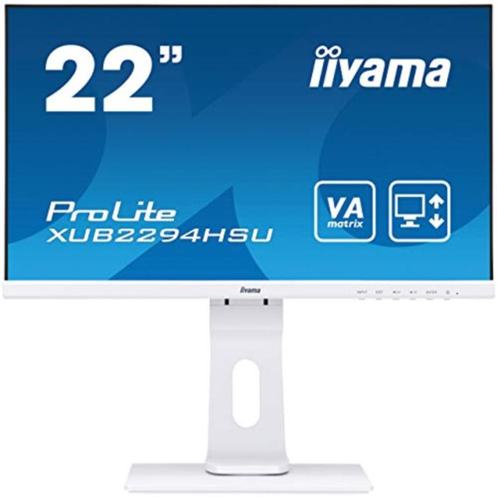 RRP £135.00 [CRACKED] iiyama XUB2294HSU-W1 White 21.5" VA LCD with Slim Bezel, 4ms, Full HD 1920x1