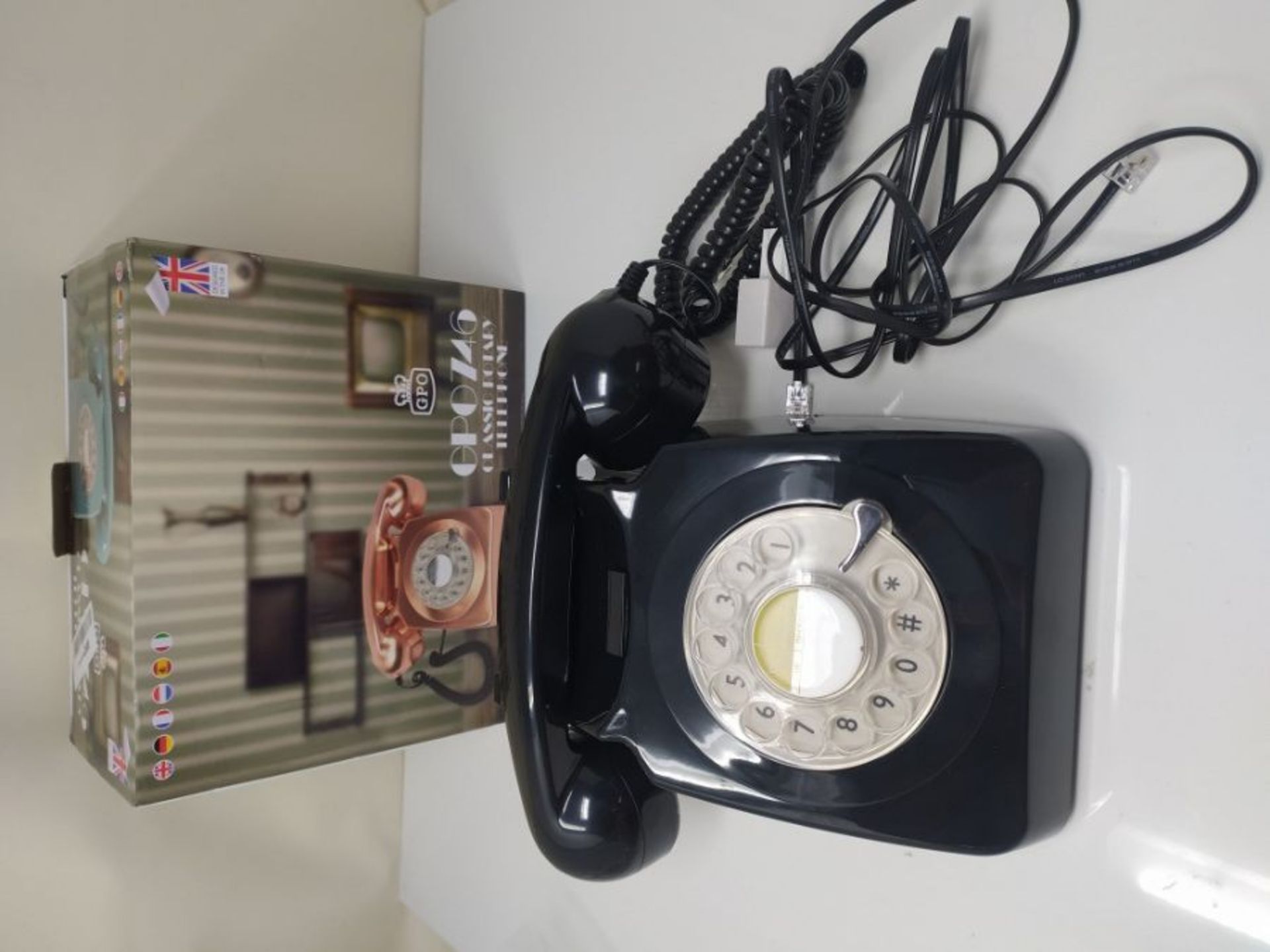 RRP £52.00 GPO 746 Rotary 1970s-Style Retro Landline Telephone, Classic Telephone with Ringer On/ - Image 2 of 2