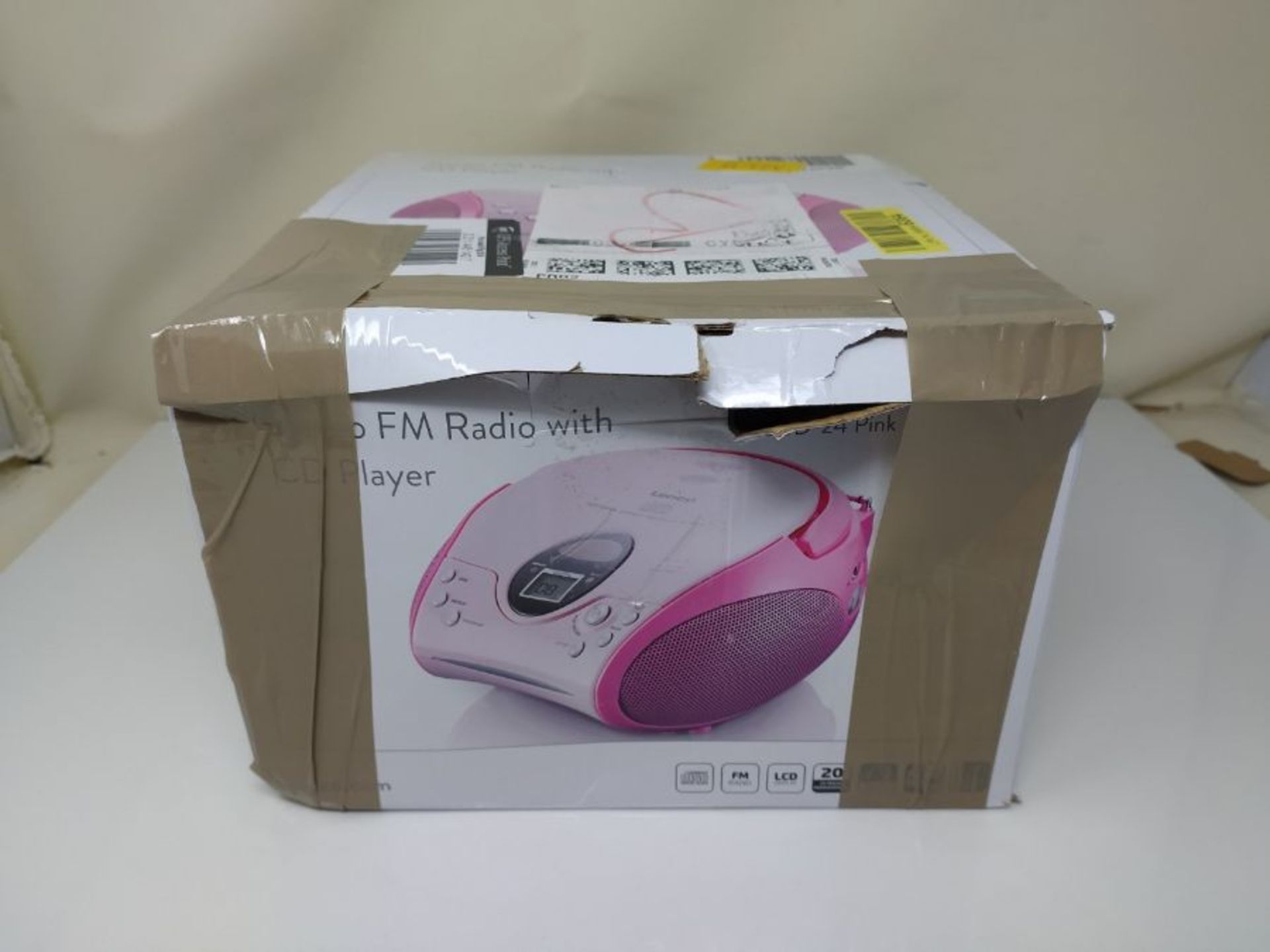 Lenco SCD-24 Stereo UKW-Radio mit CD-Player und Teleskopantenne rosa