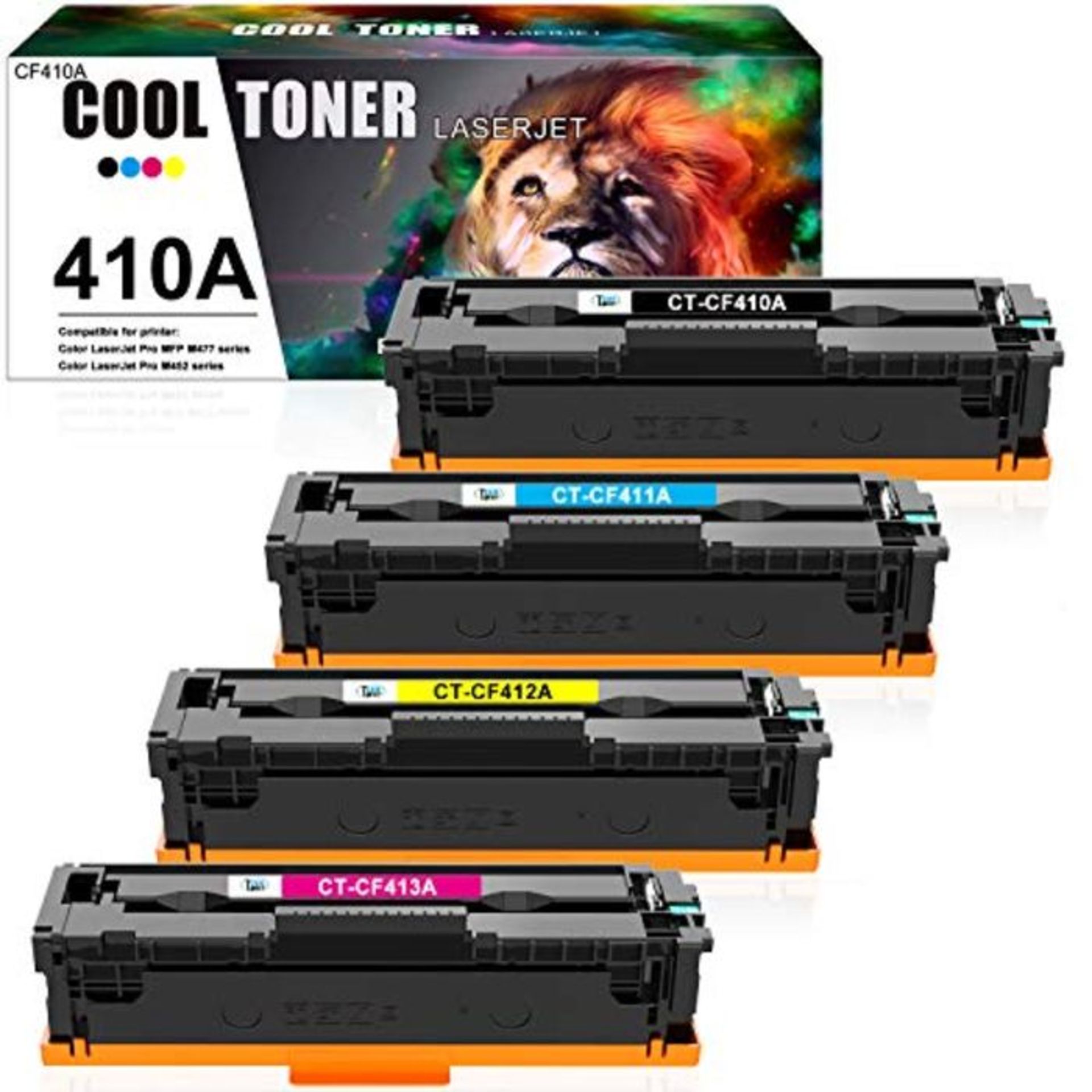 Cool Toner Compatible Toner Cartridge Replacement for HP 410A CF410A CF411A CF412A CF4