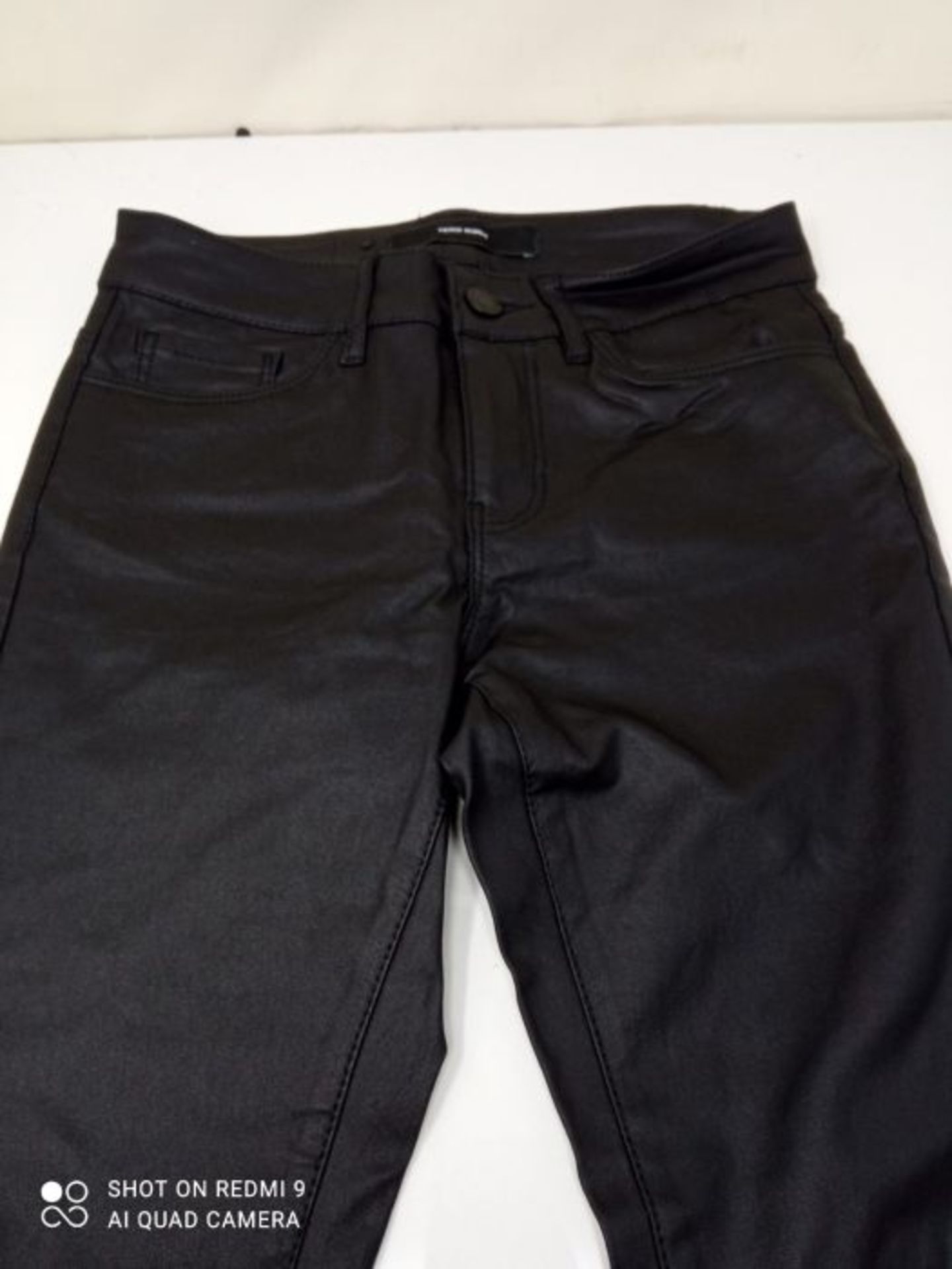 Vero Moda Women's Vmseven Nw S.slim Smooth Coated Pants Slim, Black (Black Detail:coat - Image 2 of 2