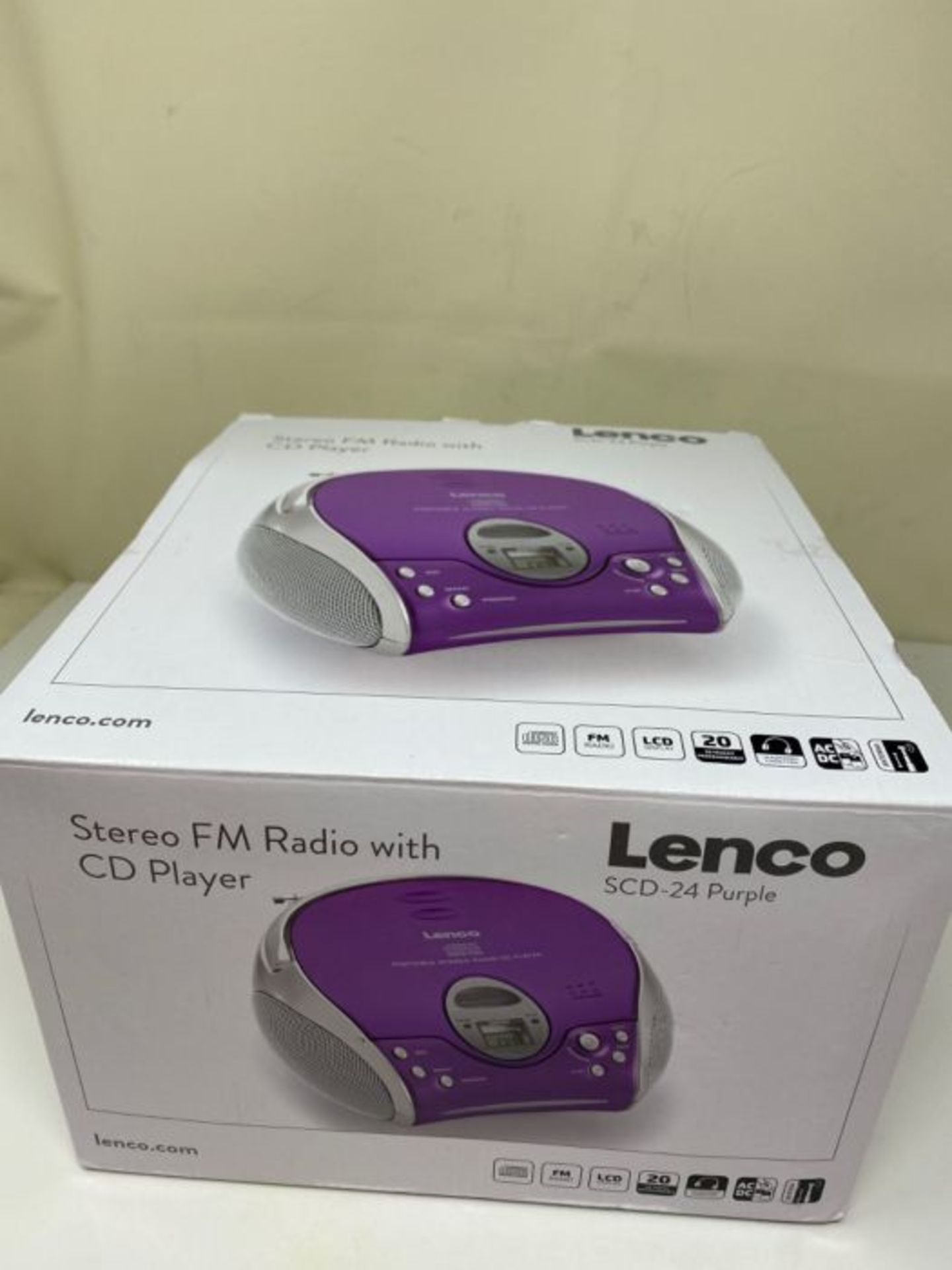 Lenco SCD24 - CD-Player für Kinder - CD-Radio - Stereoanlage - Boombox - UKW Radiotun