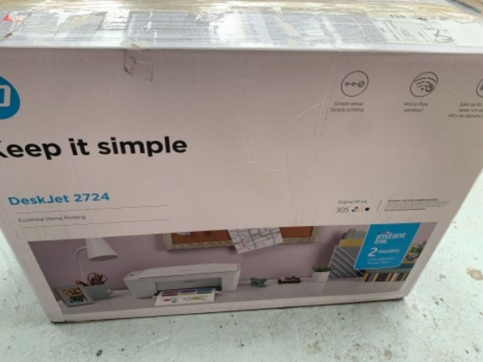 RRP £84.00 HP DeskJet 2724 All-in-One Printer with Wireless Printing, Instant Ink with 2 Months T - Image 2 of 3