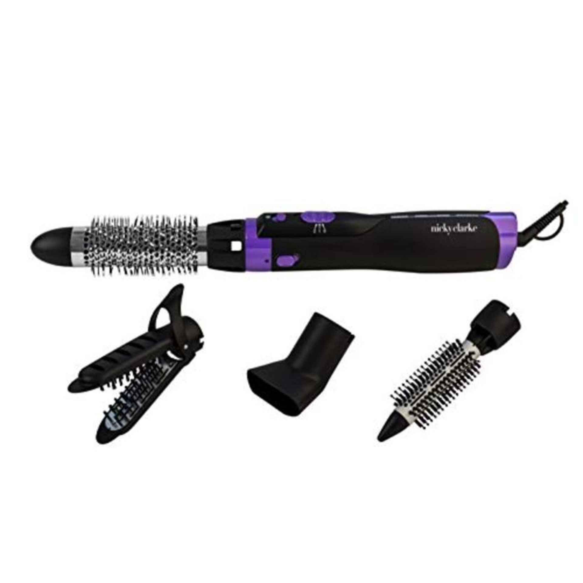 Nicky Clarke 1000W 4-in-1 Frizz Control Ionic Hot Air Brush Volumising Hair Styler, 2