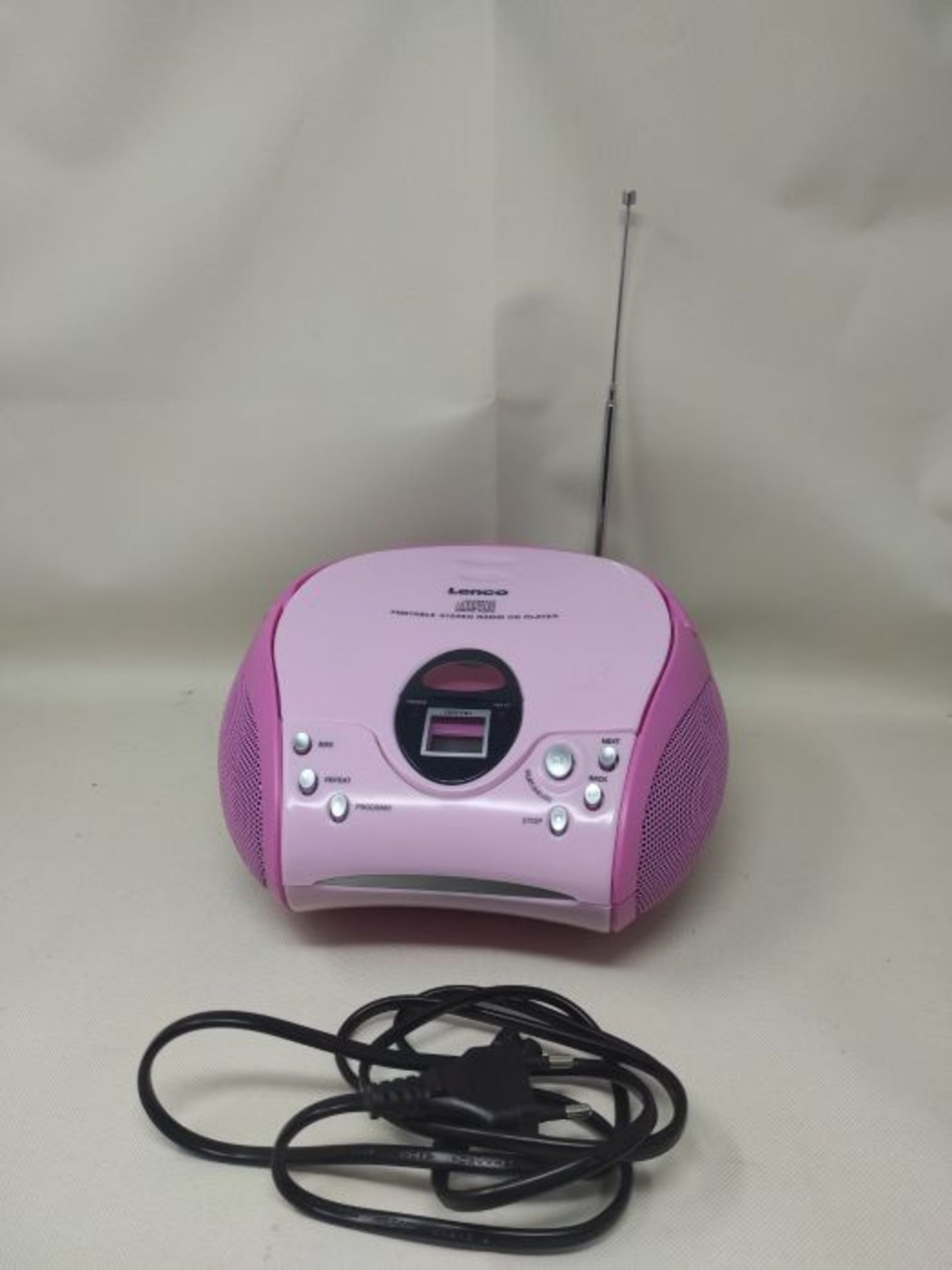 Lenco SCD-24 Stereo UKW-Radio mit CD-Player und Teleskopantenne rosa - Image 2 of 2