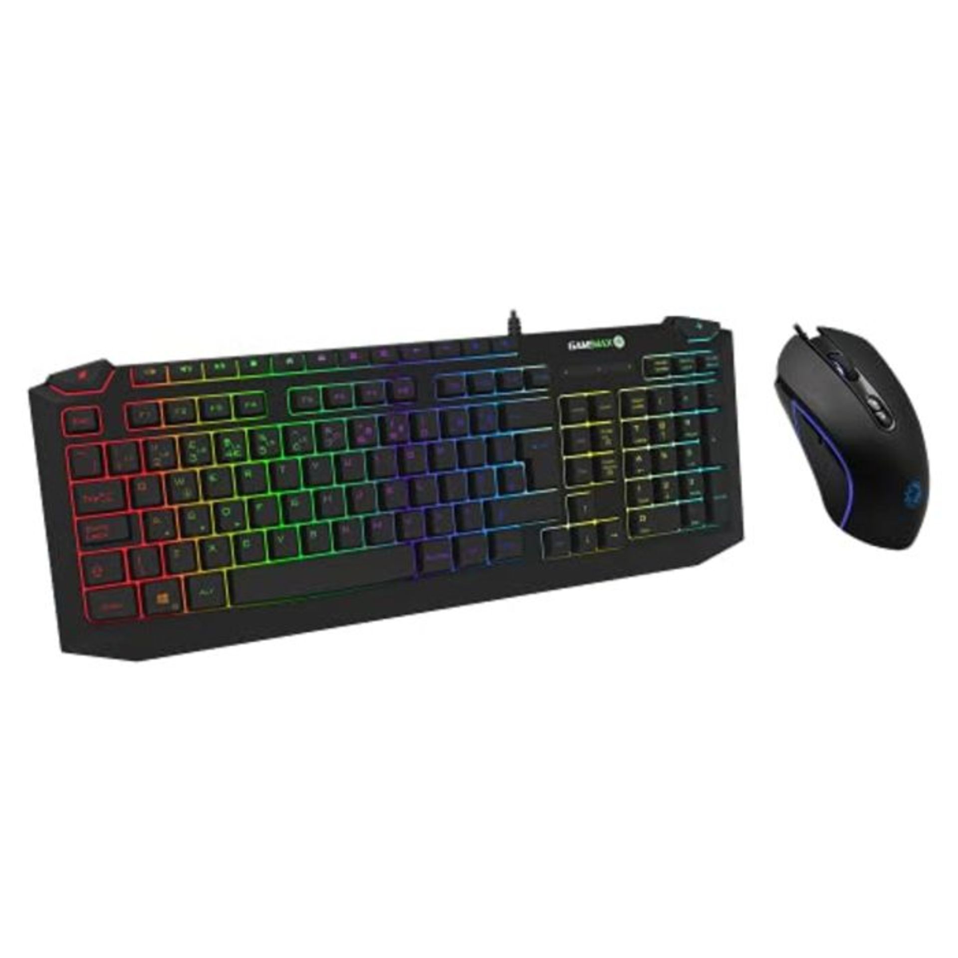 GameMax Pulse RGB Gaming Keyboard & Mouse, 7 Colour LED Backlight, 7D Optical, Anti-Gh