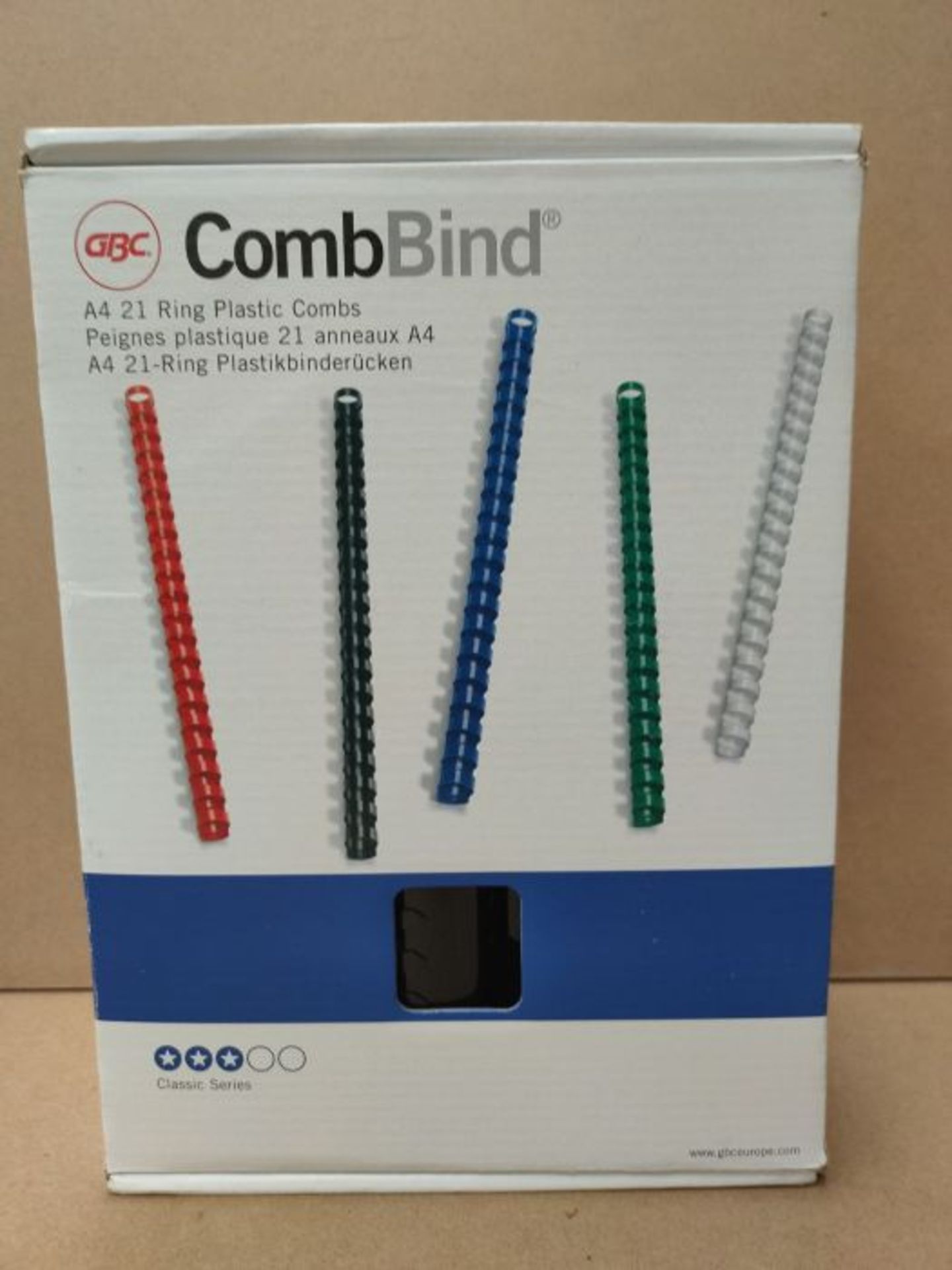 GBC CombBind Binding Combs, 38 mm, 330 Sheet Capacity, A4, 21 Ring, Black, Pack of 50, - Image 2 of 6