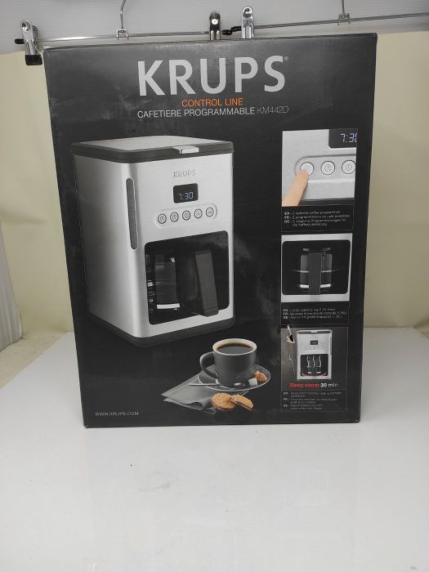 RRP £59.00 Krups KM442D Drip coffee maker 1.25L 15cups Black,Stainless steel coffee maker - coffe - Image 2 of 3