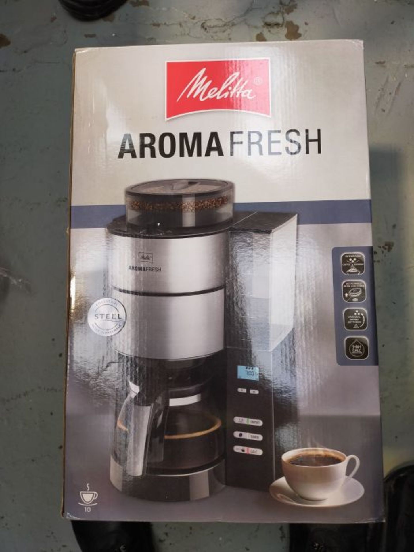 RRP £119.00 [INCOMPLETE] Melitta AromaFresh Grind and Brew, 1021-01, Filter Coffee Machine, Glass - Image 2 of 3