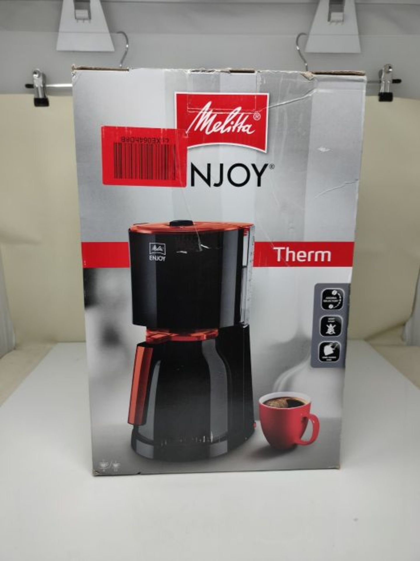 Melitta 1017-10, Filter Coffee Maker with Isothermal Jug, Aroma Selector, Black/Red - Image 2 of 3