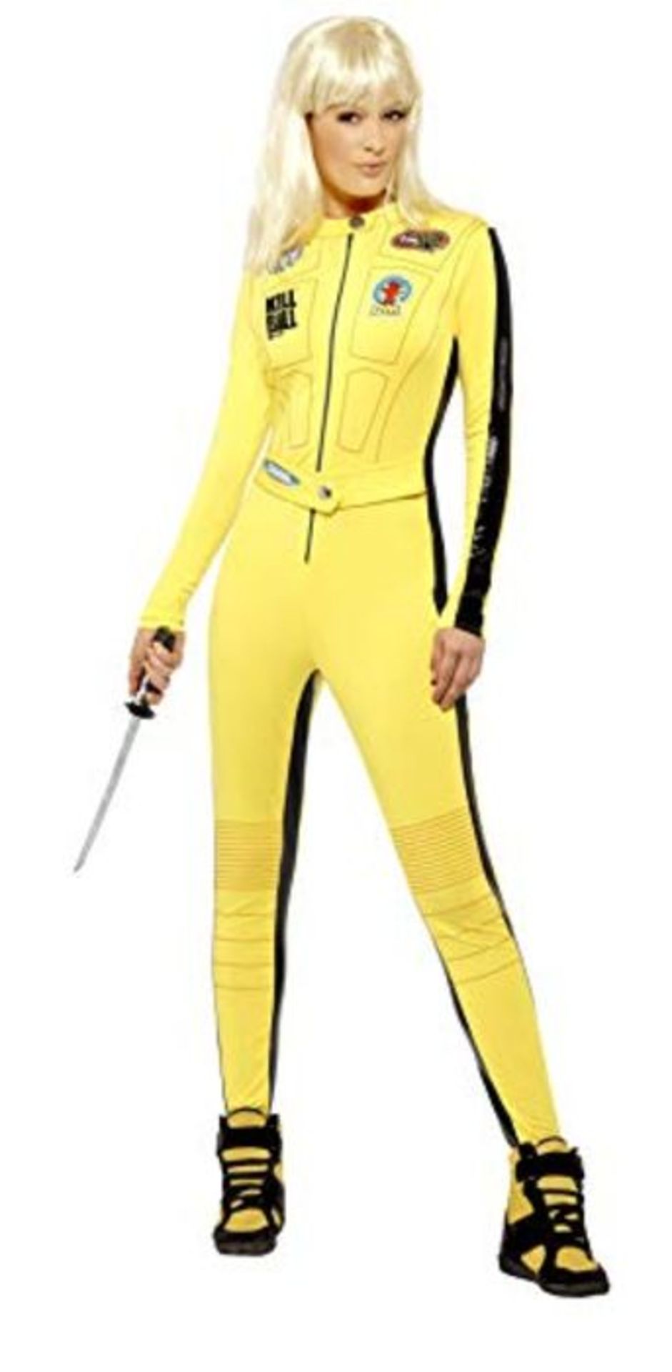 Smiffys Women's Kill Bill Costume,Jumpsuit & Sword, The Bride Costume, Size: S, Colour