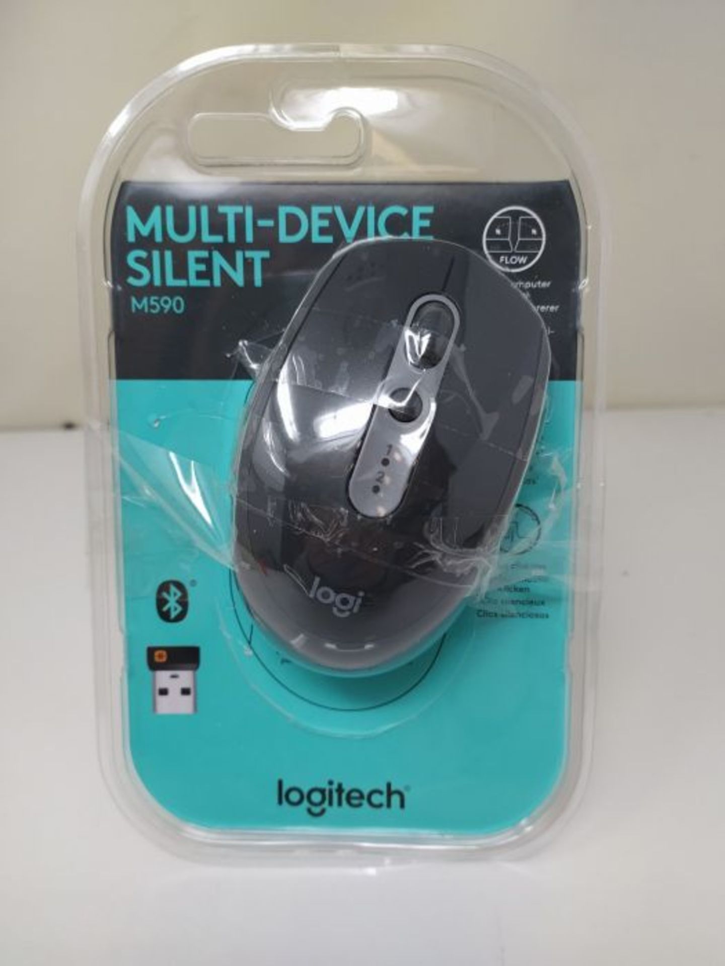 Logitech M590 Silent Kabellose Maus, Bluetooth und 2.4 GHz Verbindung via Unifying USB - Image 2 of 3