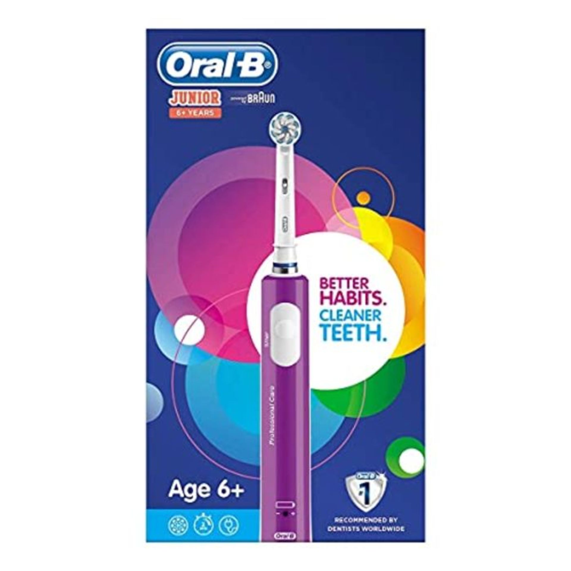 Oral-B Junior Kids Electric Rechargeable Toothbrush for Children Age 6-12, 1 Brush Han