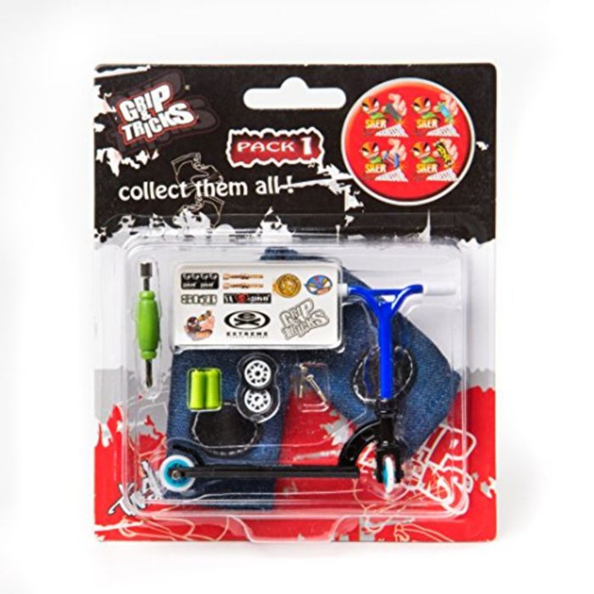 Grip & Tricks - Finger SCOOTER - Skate - Pack1 - Dimensions: 22 X 13,5 X 2 cm