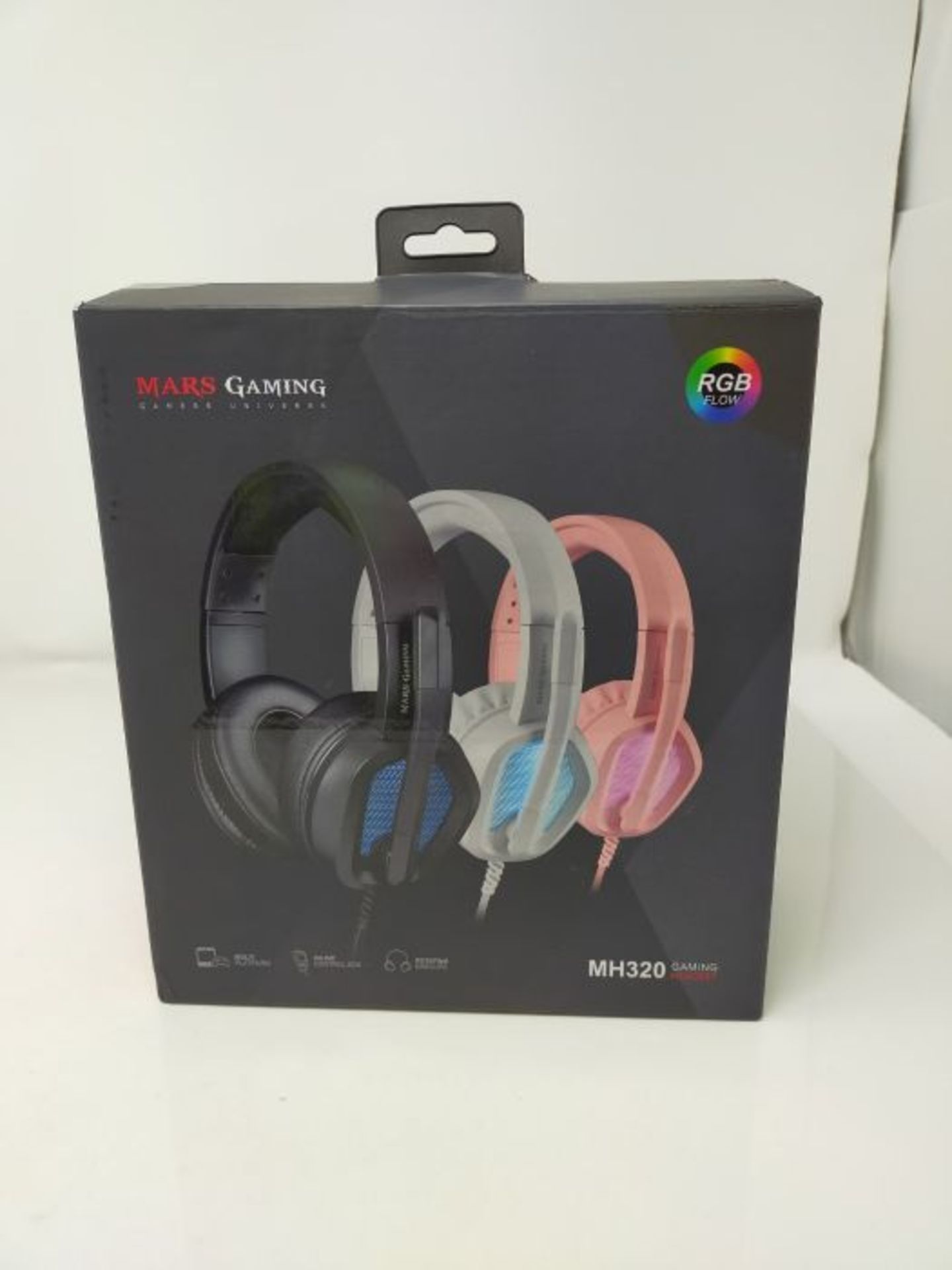 Mars Gaming MH320W White Neodymium RGB Flow Headset, Microphone and Control Box - Image 2 of 3