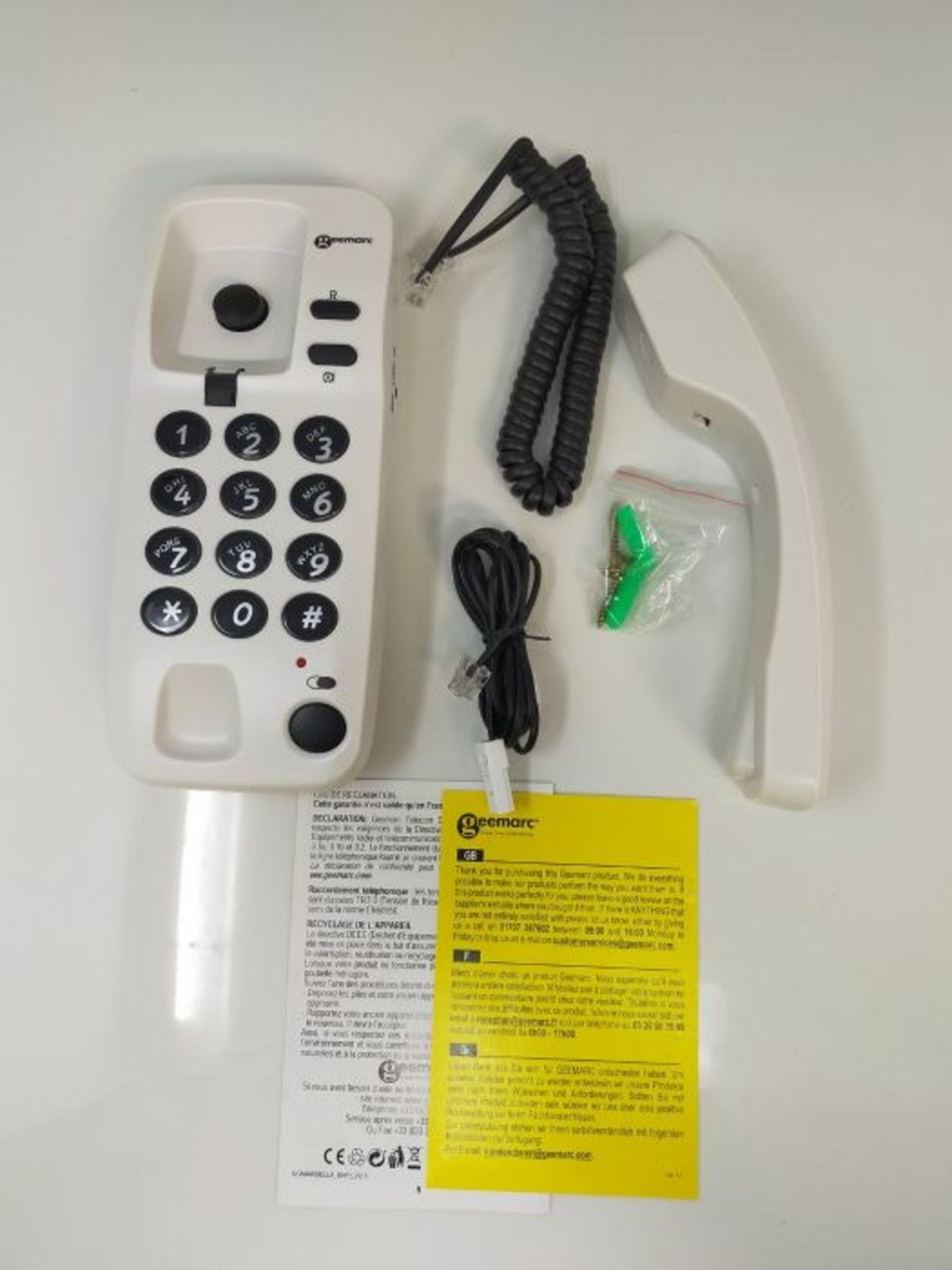 Geemarc Marbella - Gondola Style Corded Analogue Telephone with Large Buttons, Mute Fu - Image 3 of 3