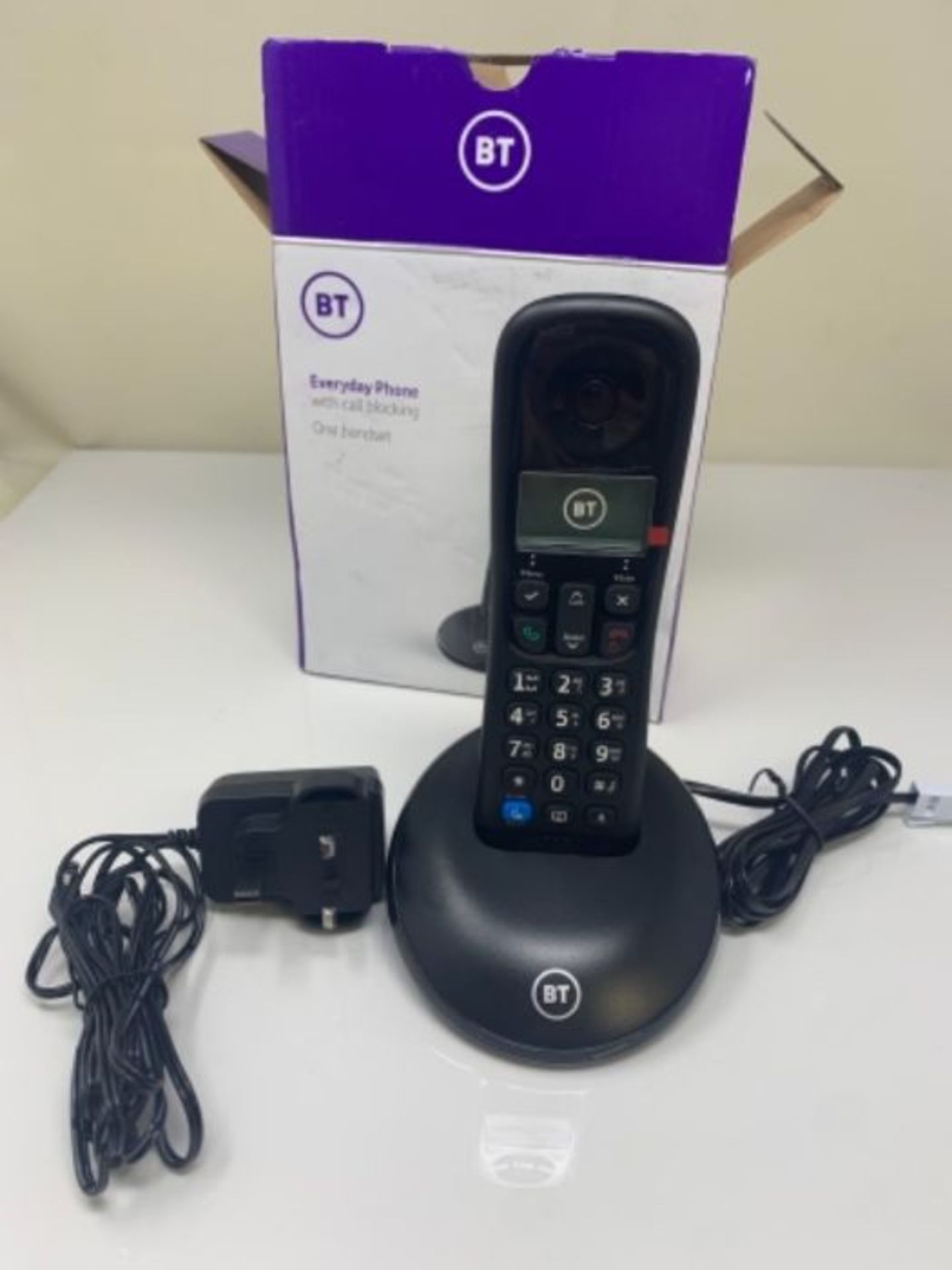 BT Everyday Cordless Home Phone with Basic Call Blocking, Single Handset Pack, Black - Image 3 of 3