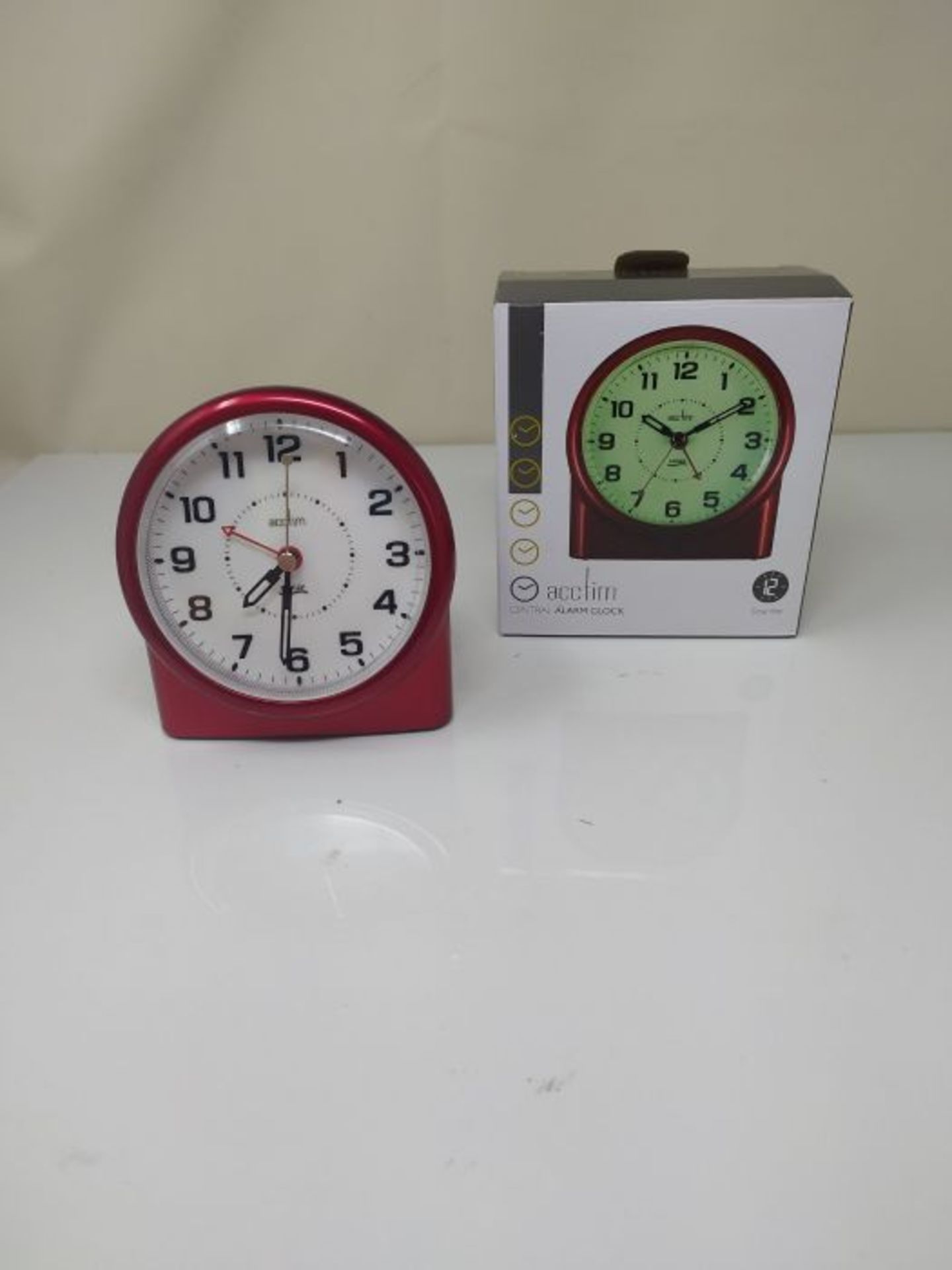 Acctim 14284 Central Alarm Clock, Red - Image 2 of 2