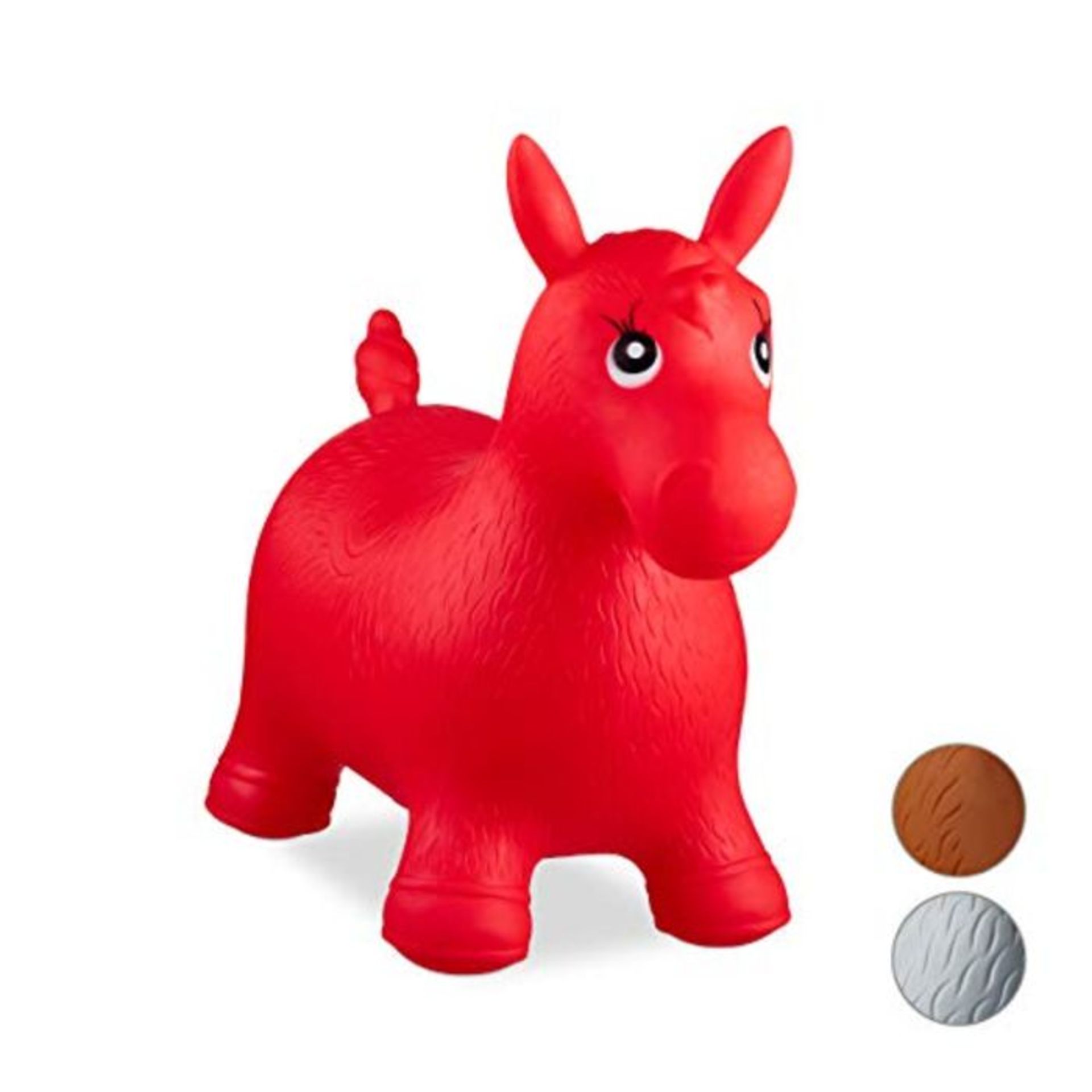 Relaxdays 10024991_47 Hopping Horse, Air Pump Included, Up to 50 kg, BPA Space Hopper,