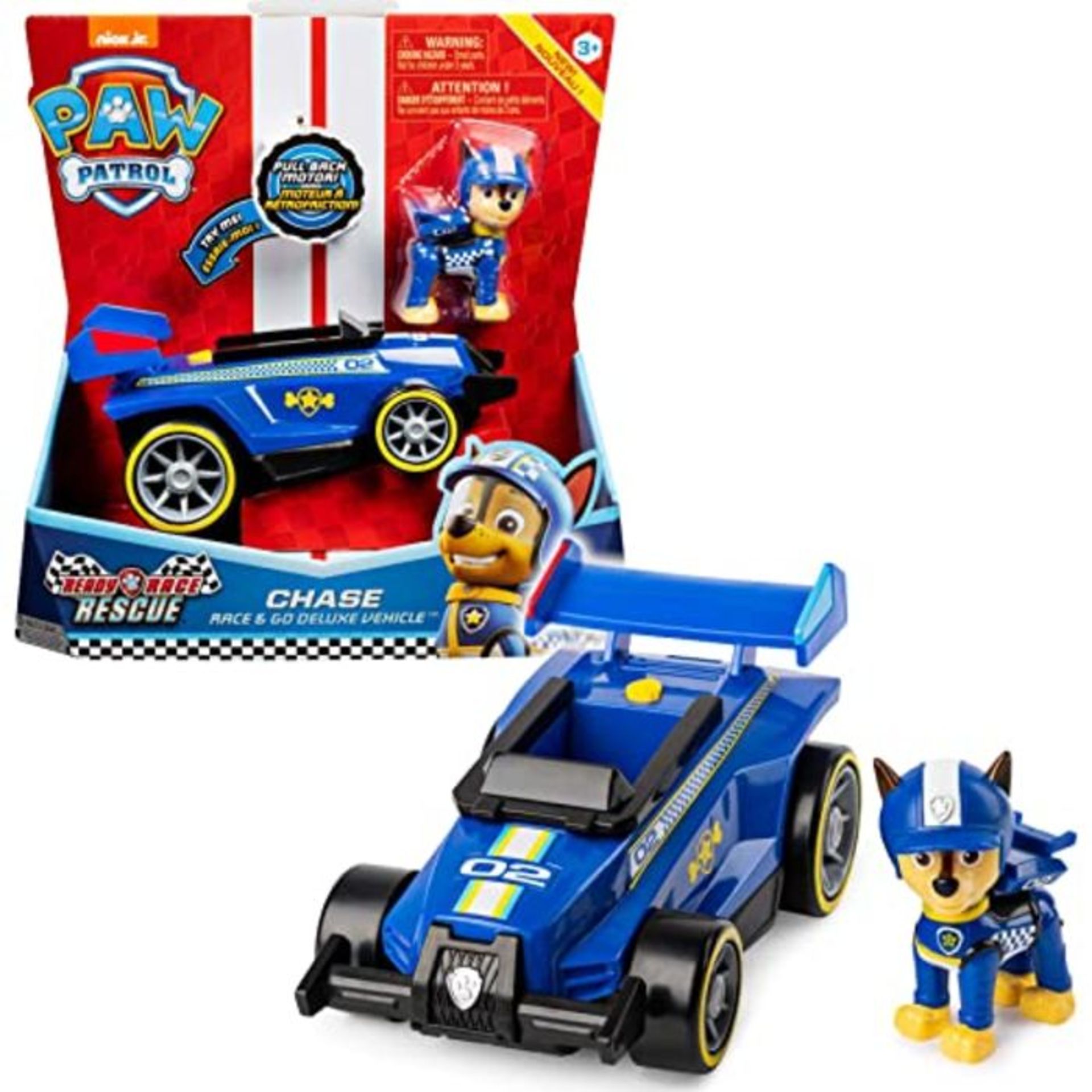 PAW Patrol Chases Race & Go Deluxe Basis Fahrzeug mit Figur (Ready, Race, Rescue), Gra