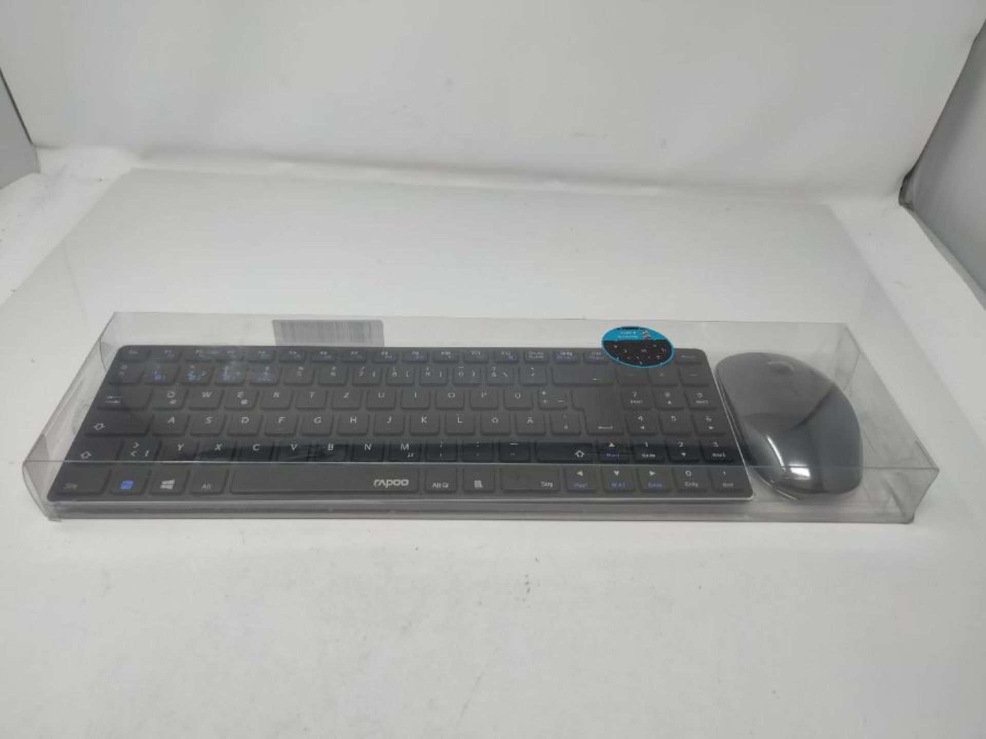Rapoo 9300M kabelloses ultraschlankes Deskset, Tastatur und Maus, Multi-Mode (Bluetoot - Image 2 of 3