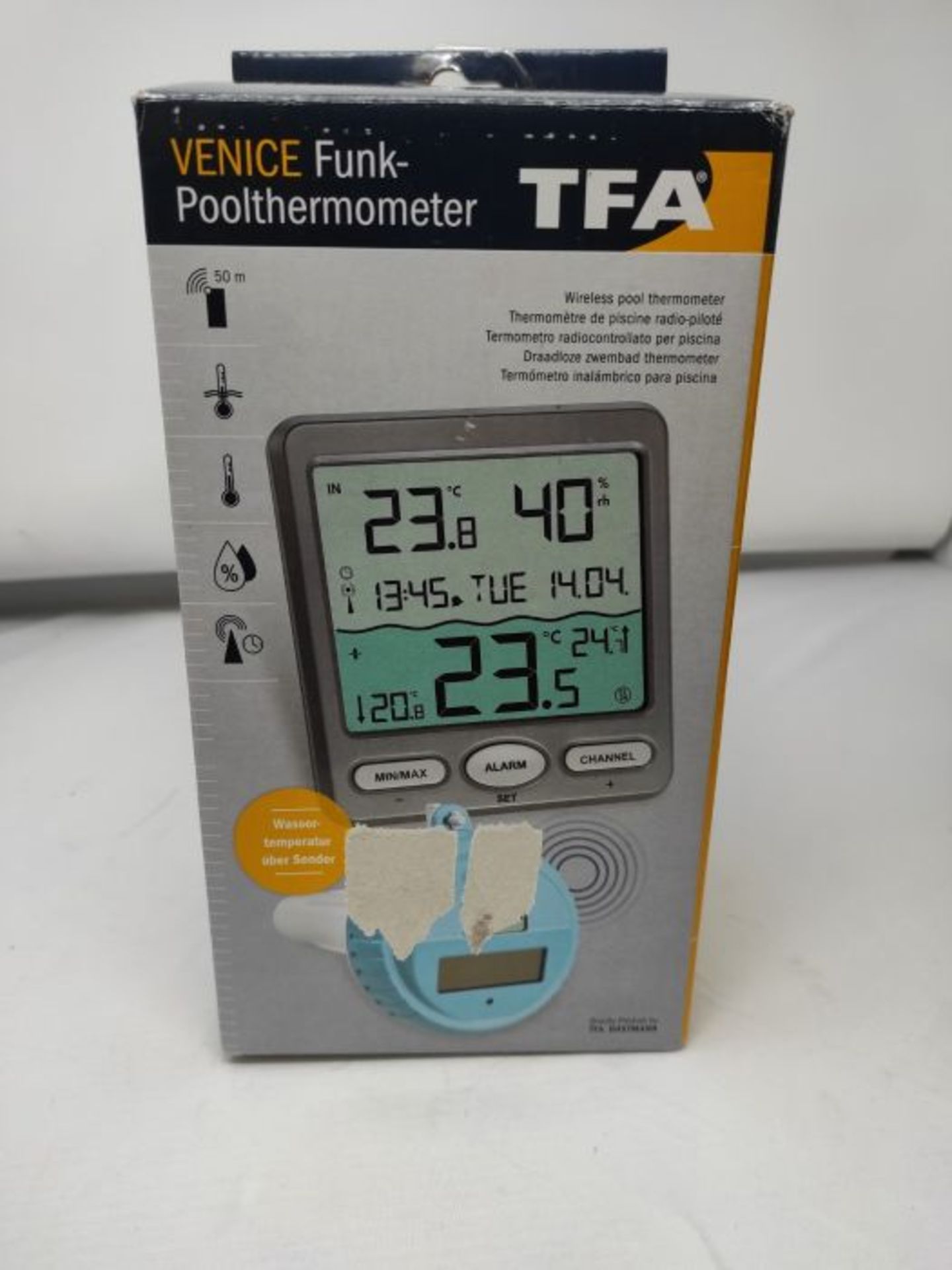 RRP £50.00 TFA Dostmann Venice Poolthermometer, 30.3056.10, zur ÃSberwachung der Wassertemperat - Image 2 of 3