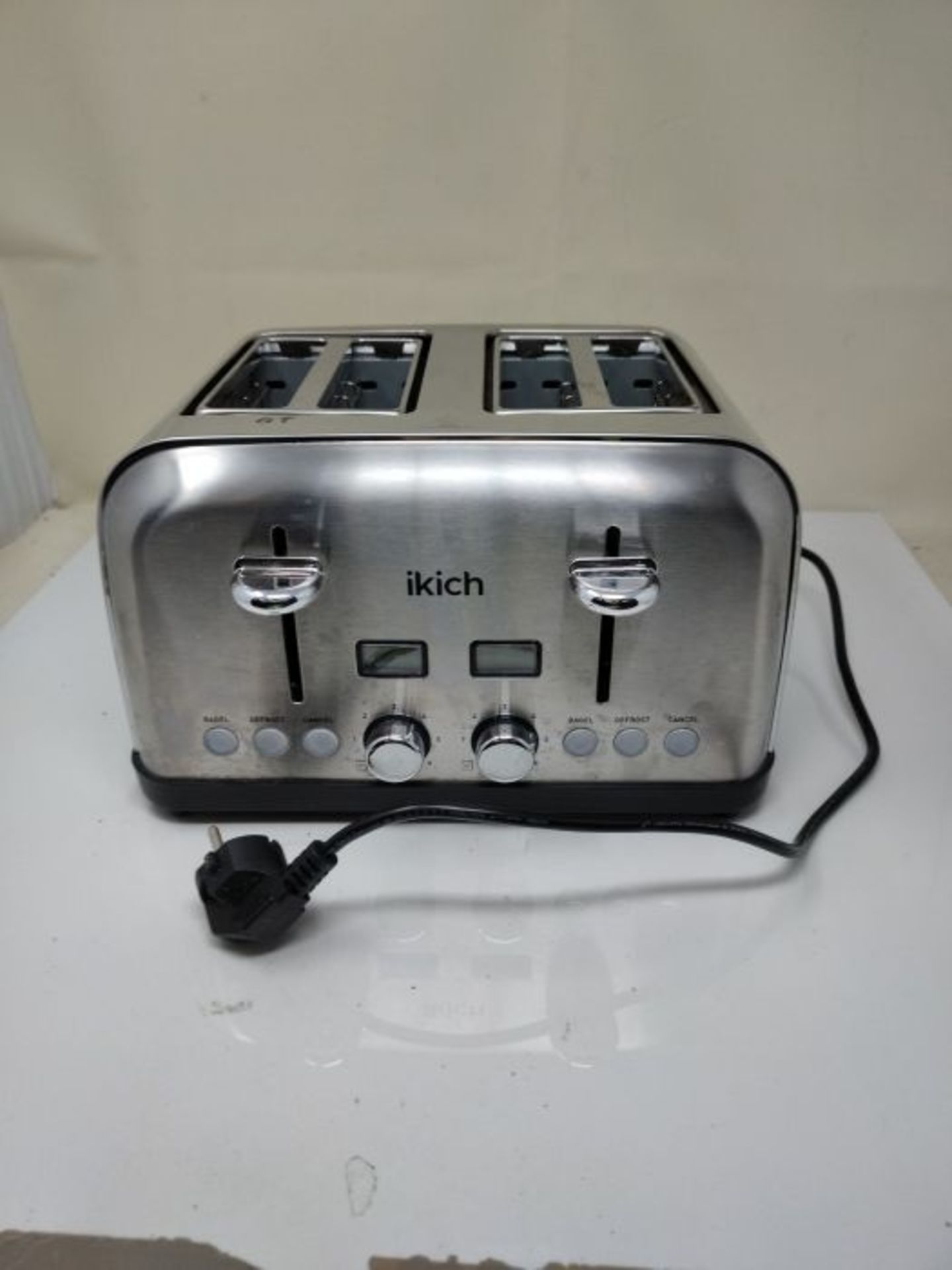 IKICH Toaster Edelstahl, 2 LED Display Mit Restzeitanzeige, 6 Bräunungsstufe + Auftau - Image 2 of 2