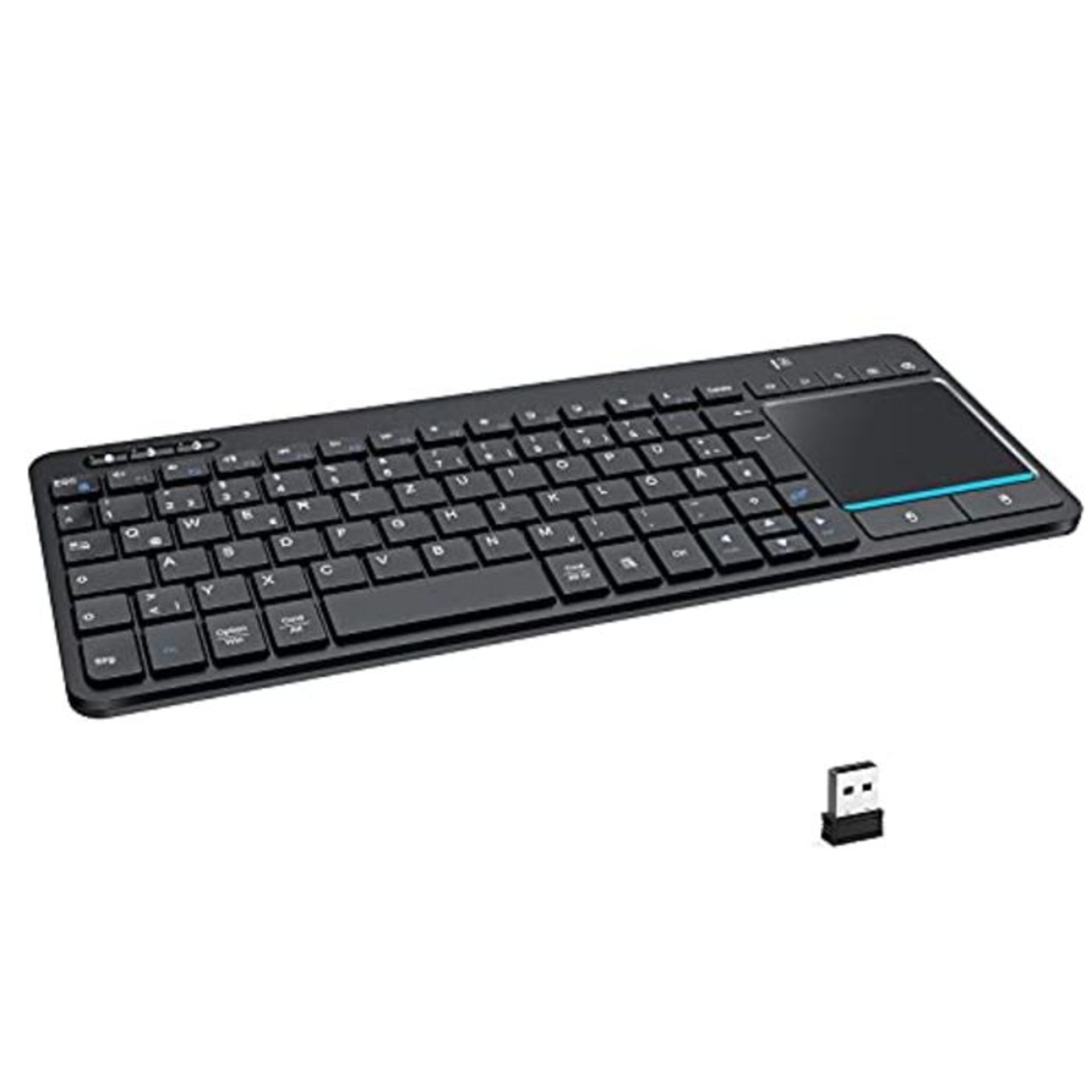 Dual Bluetooth + 2.4G Wireless Keyboard with Touchpad, Wireless QWERTZ Keyboard with G