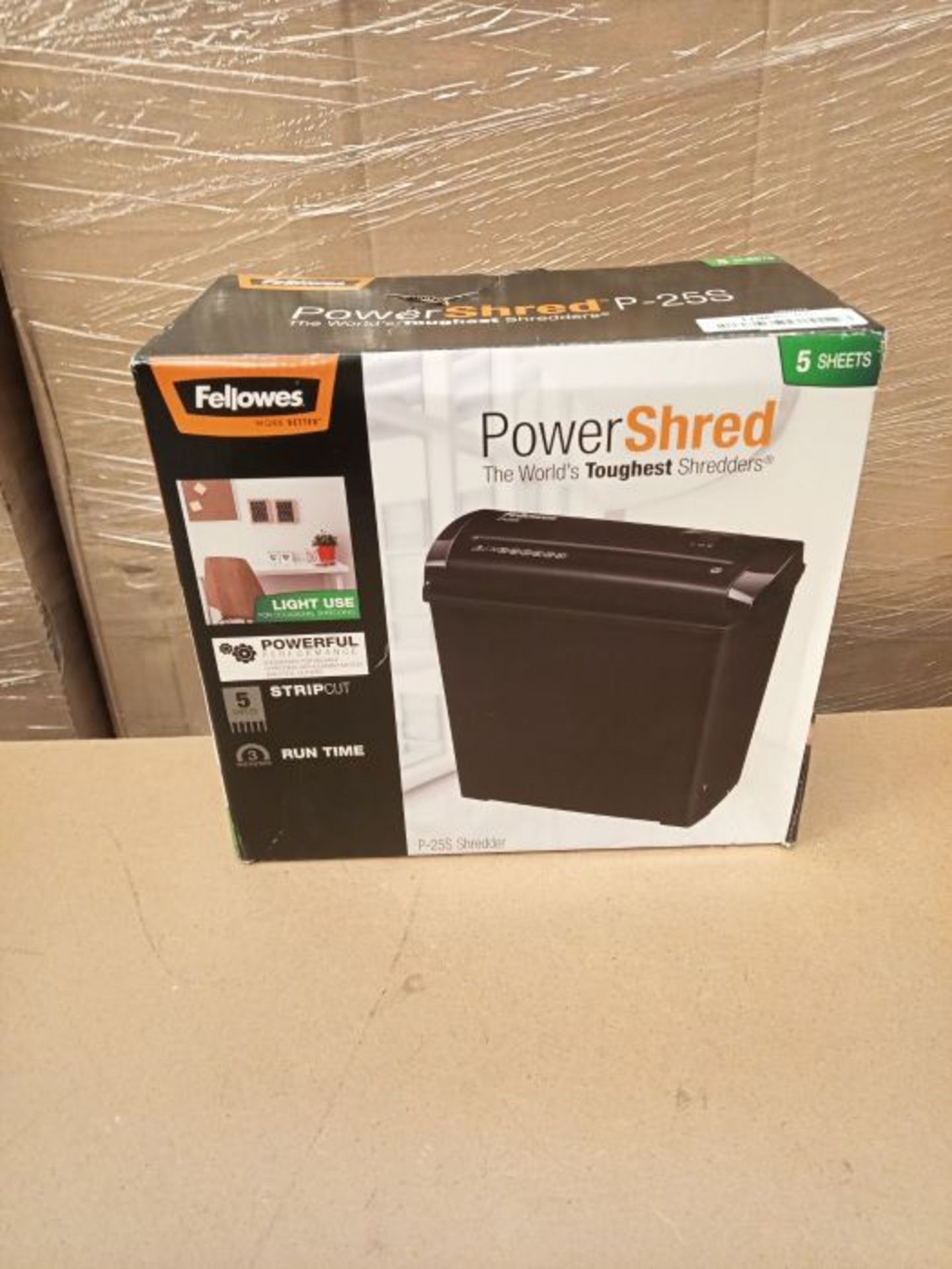 Fellowes P-25S Basic Security Strip Cut Personal Shredder, Shreds 5 A4 Sheets into an - Image 2 of 3