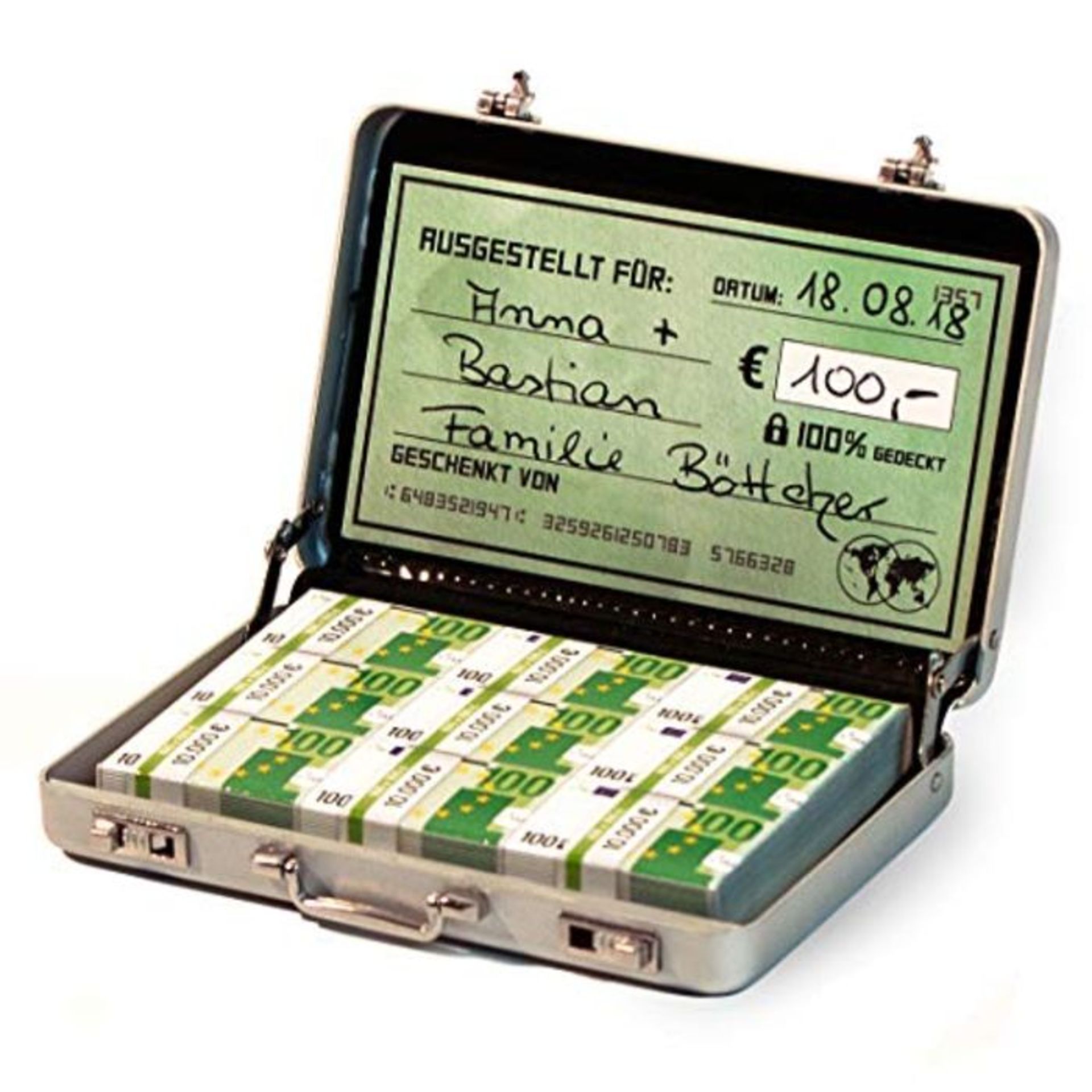 Chroma Products Money Box as Money Gift or for Vouchers - Mini Briefcase Made of Alumi