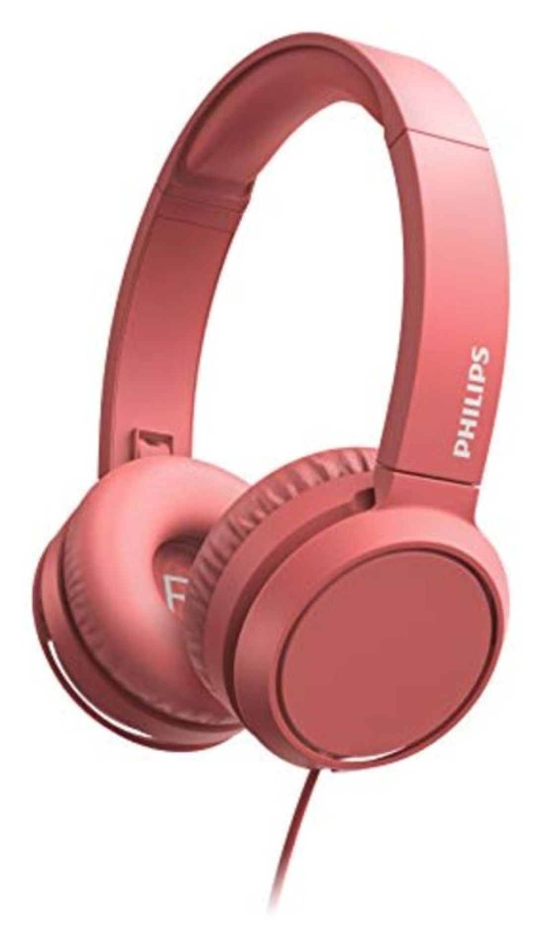 Philips On-Ear Headphones H4105RD/00 with Microphone (In-Line Remote Control, Flat Fol