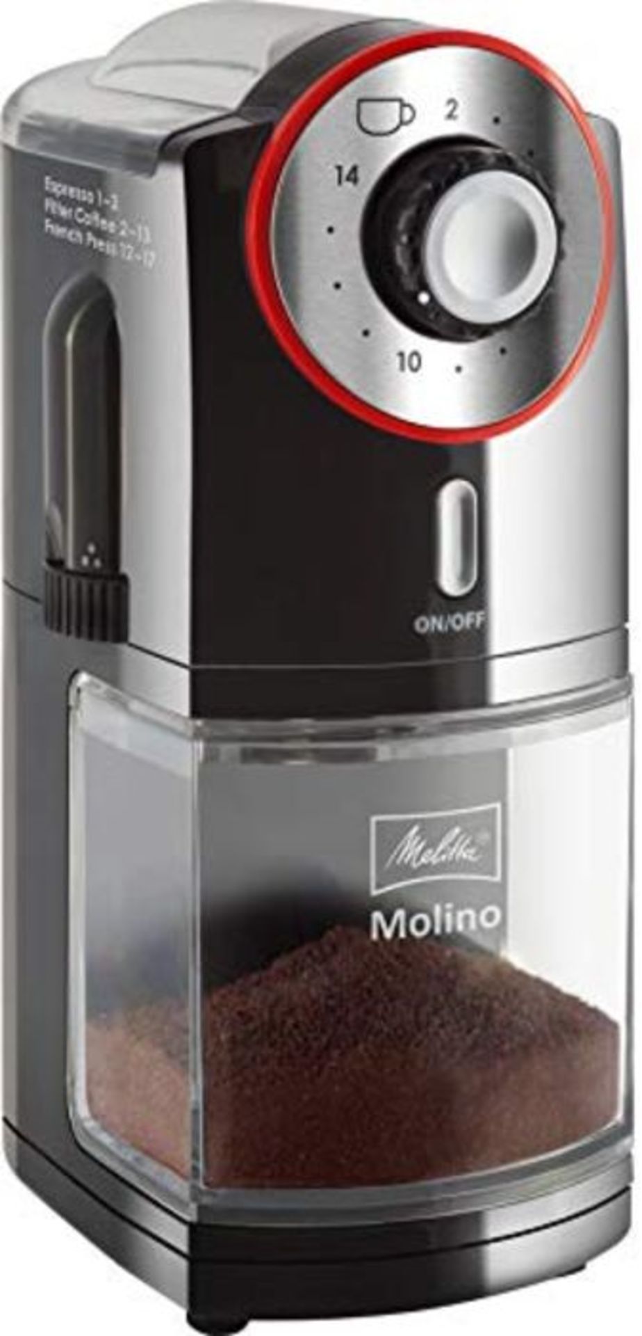 Melitta Molino Coffee Grinder, 1019-01, Electric Coffee Grinder, Flat Grinding Disc, B
