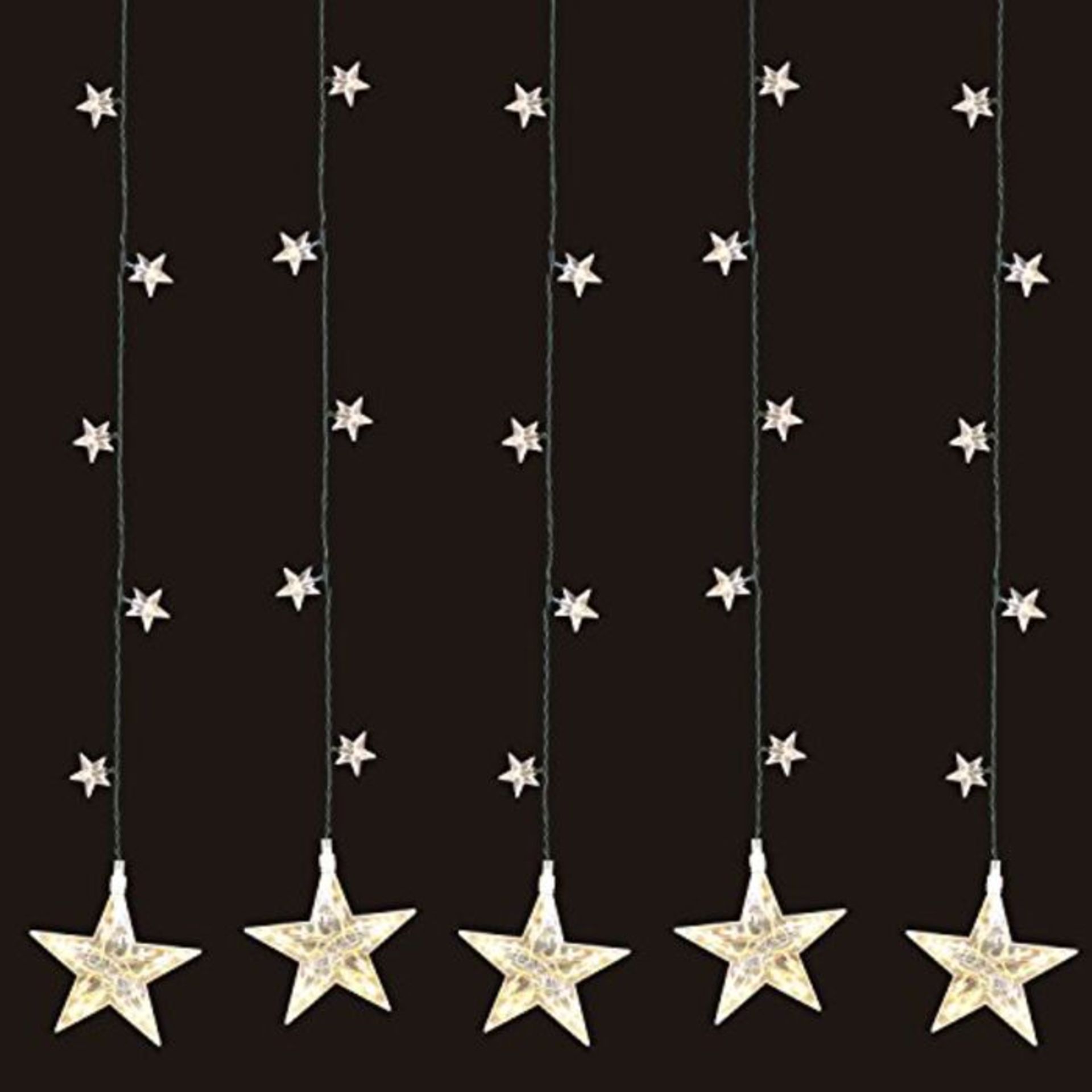 LED Star Curtain 41x39" with 100 LED lights Warm White Light Curtain