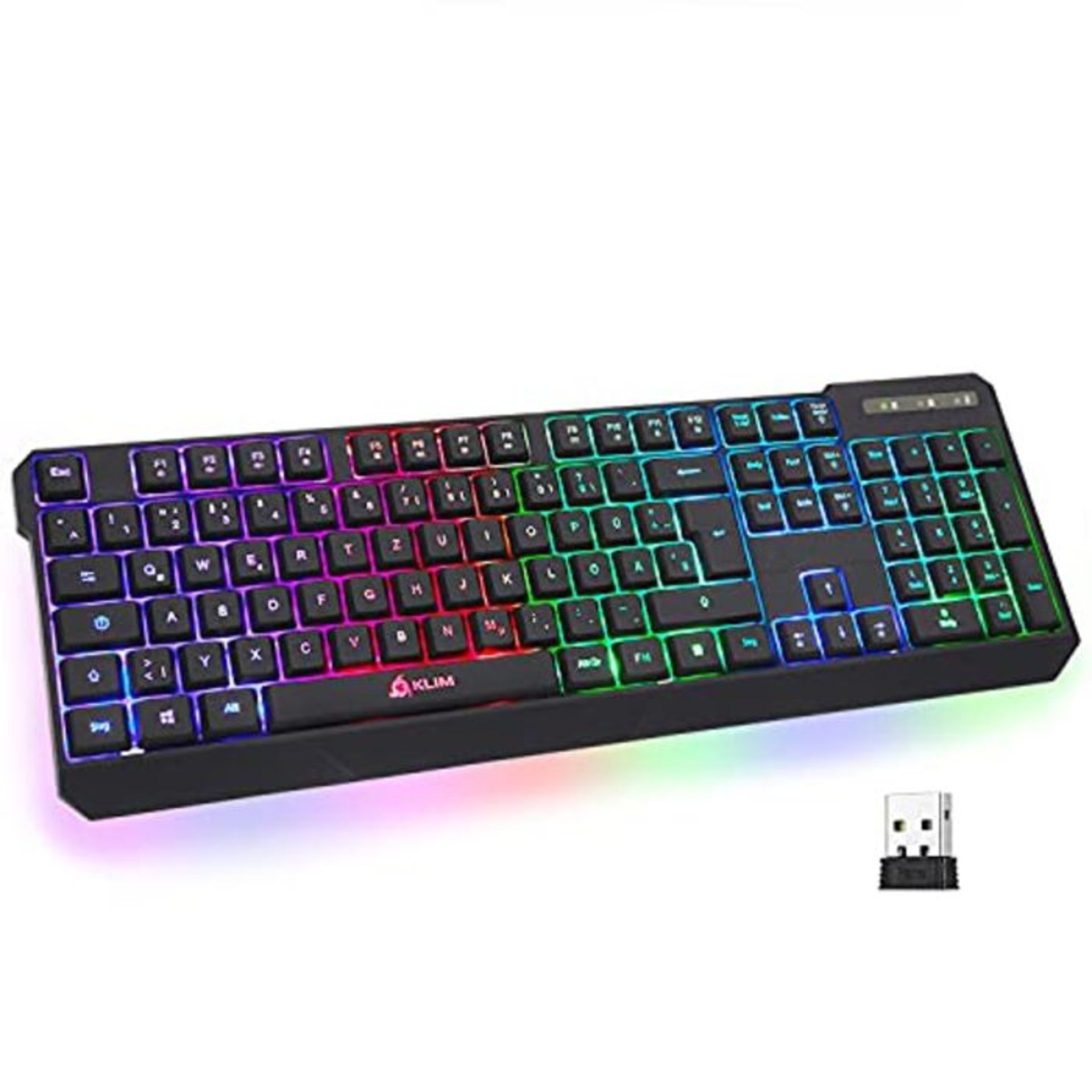 KLIM Chroma Wireless Gaming Tastatur Kabellos QWERTZ DEUTSCH + Langlebig, Ergonomisch,