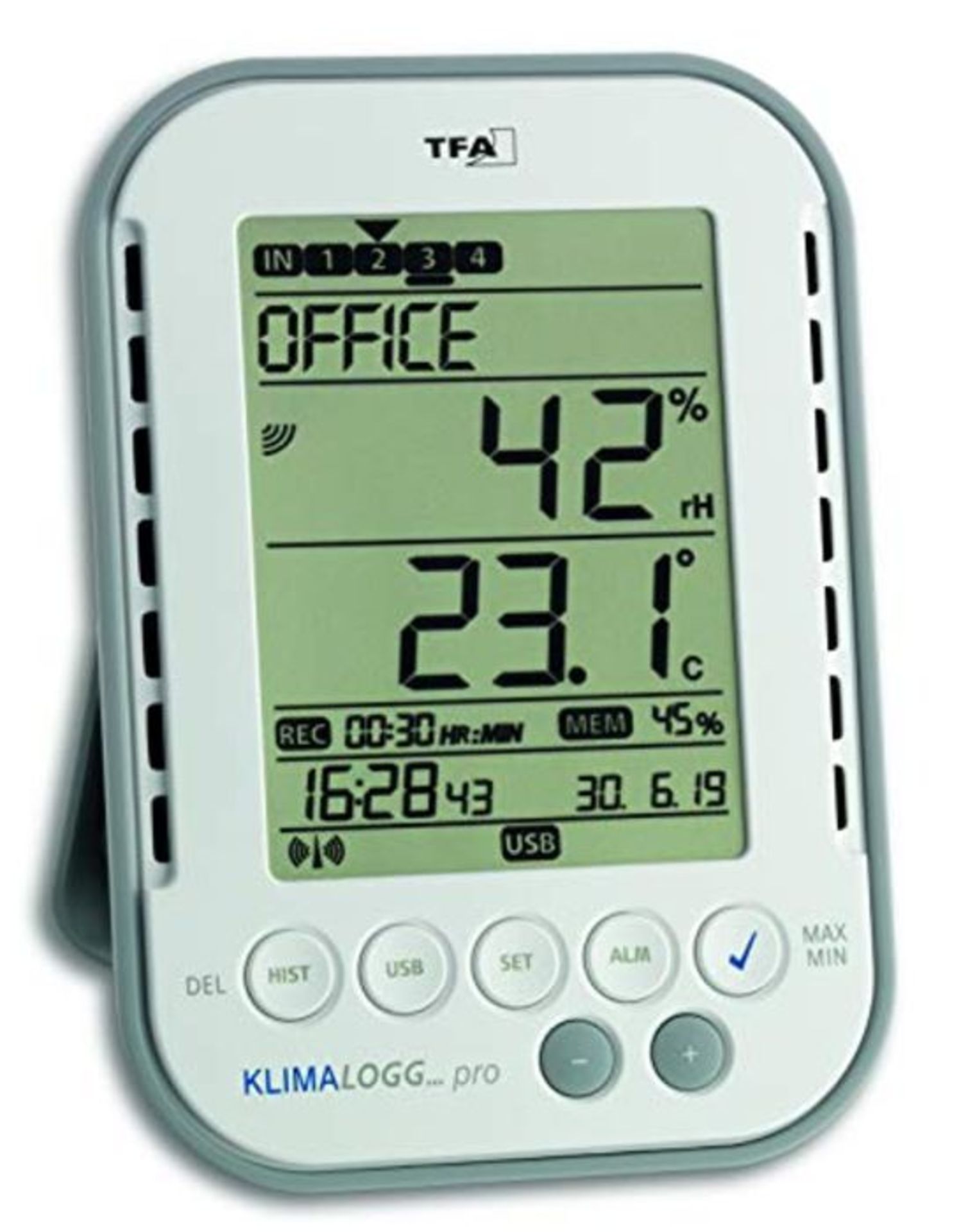 RRP £69.00 TFA Dostmann 30.3039 IT"HygroLoggPro" / Thermo-HygromÃ¨tre digital professionnel ave