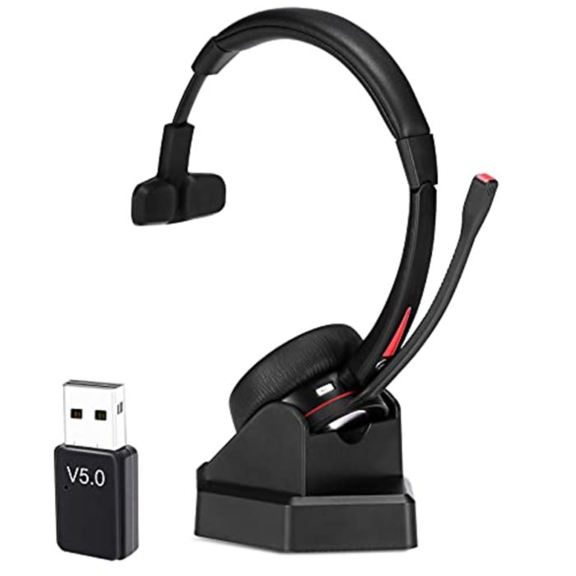 Mairdi Bluetooth 5.0 Headset mit Mikrofon Noise Canceling, Wireless Headset mit Ladest