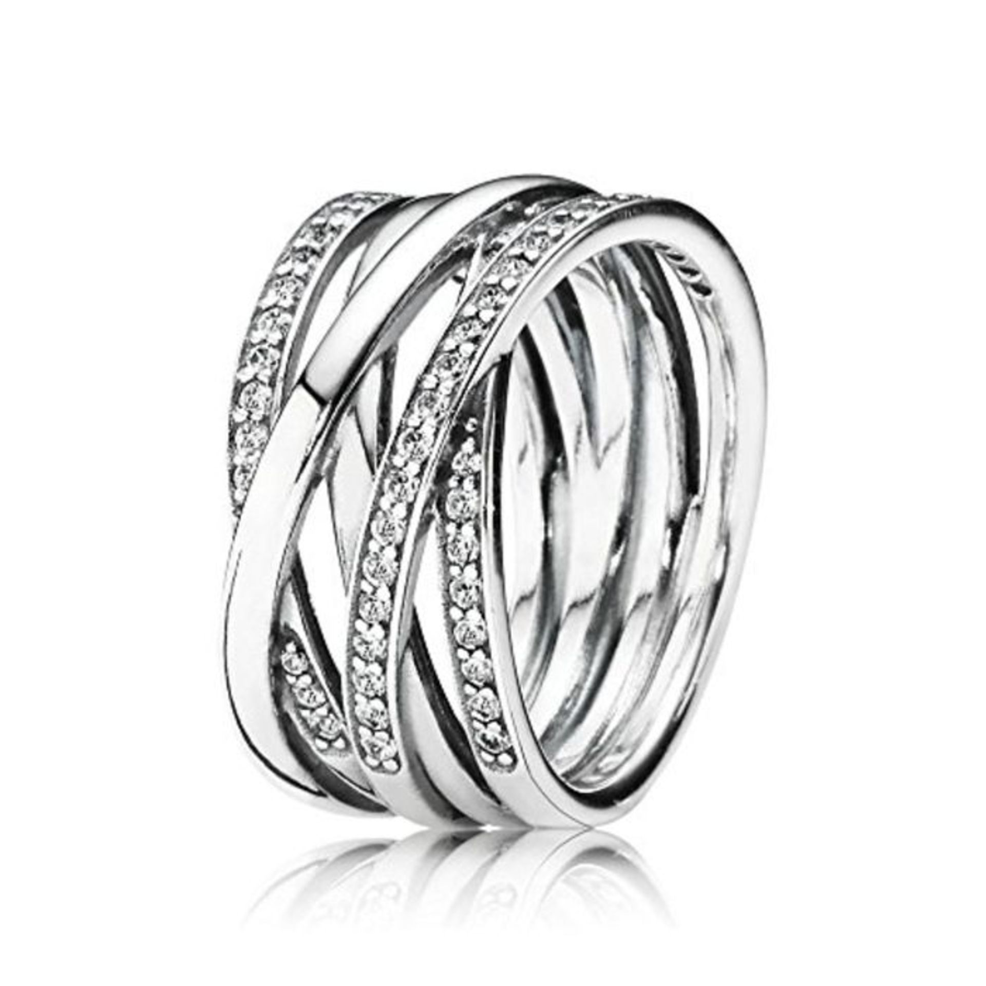 RRP £107.00 Pandora Damen-Ring 925 Silber Zirkonia weiß Gr. 60 (19.1) - 190919CZ-60