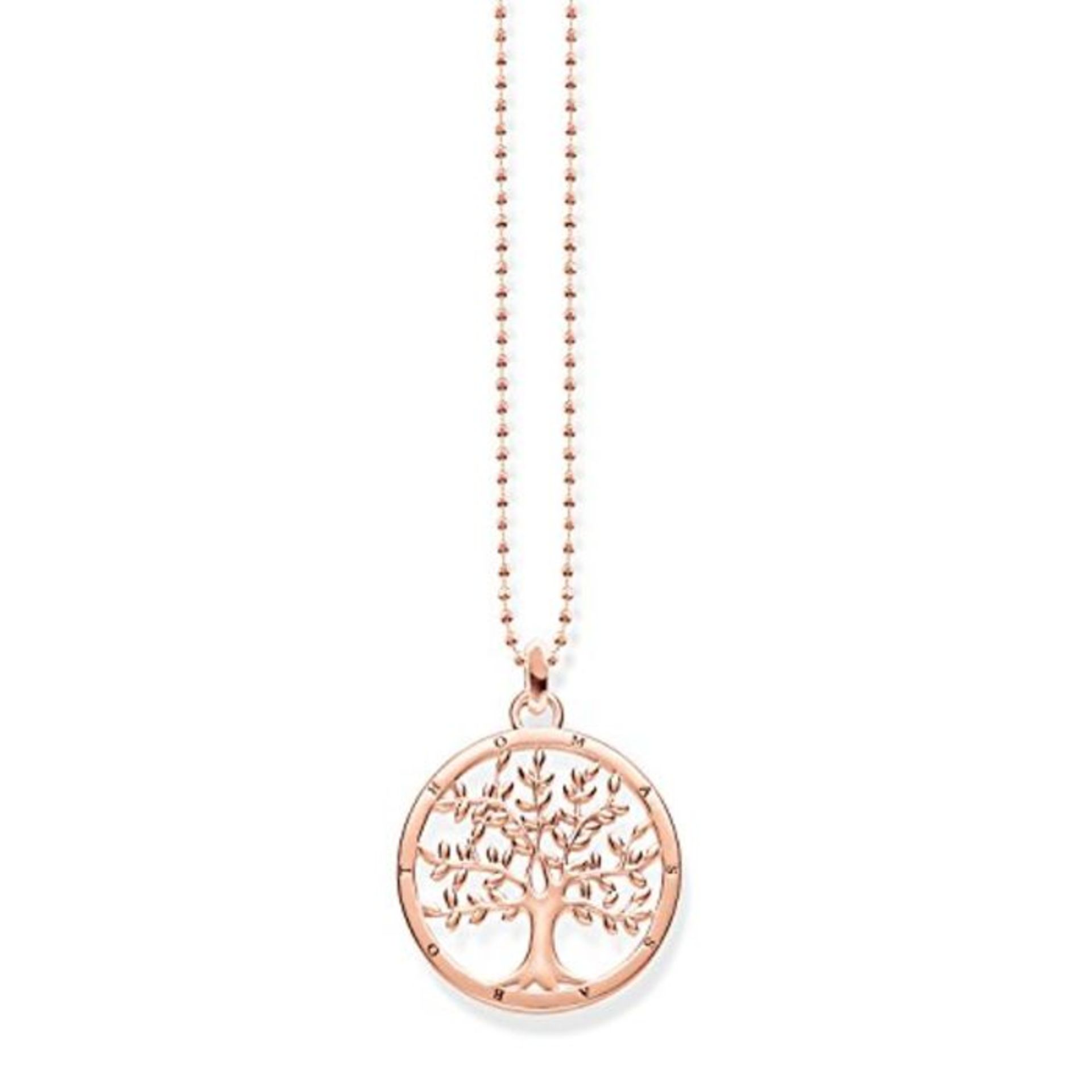 RRP £58.00 [CRACKED] Thomas Sabo Women Necklace Tree of Love Rose Gold 925 Sterling Silver KE1660