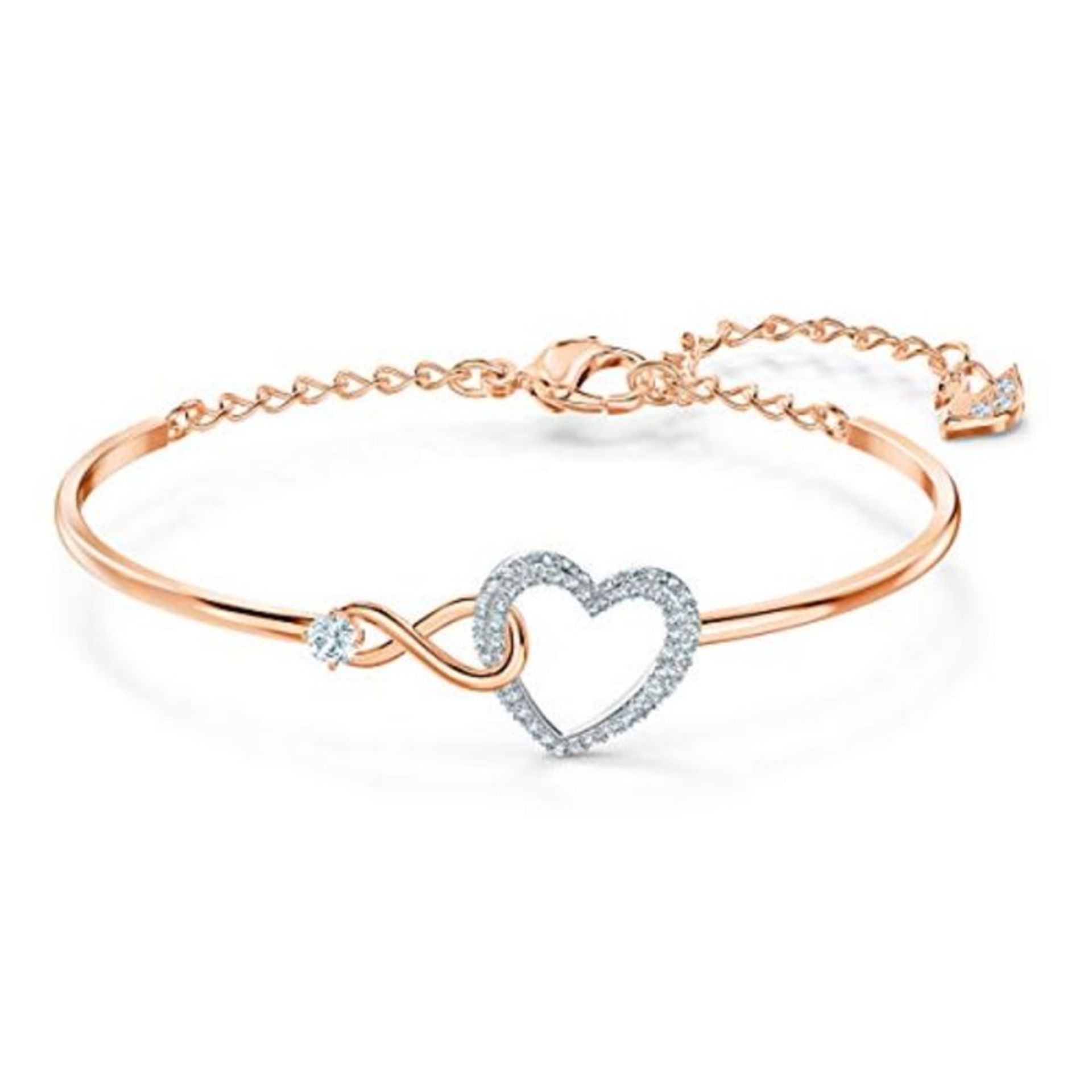 RRP £88.00 Swarovski Infinity Heart Armreif, Damenarmreif im Metallmix mit Unendlichkeitssymbol u