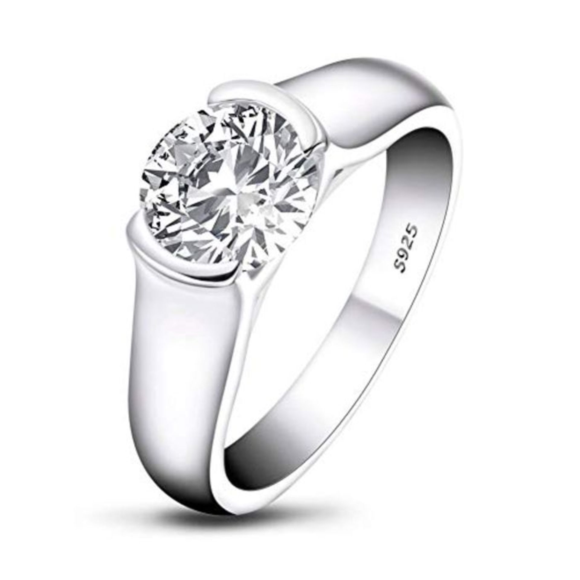 AINUOSHI Sterling Silver Rings,Engagement Ring for Womens, 2 Carat Round Cut