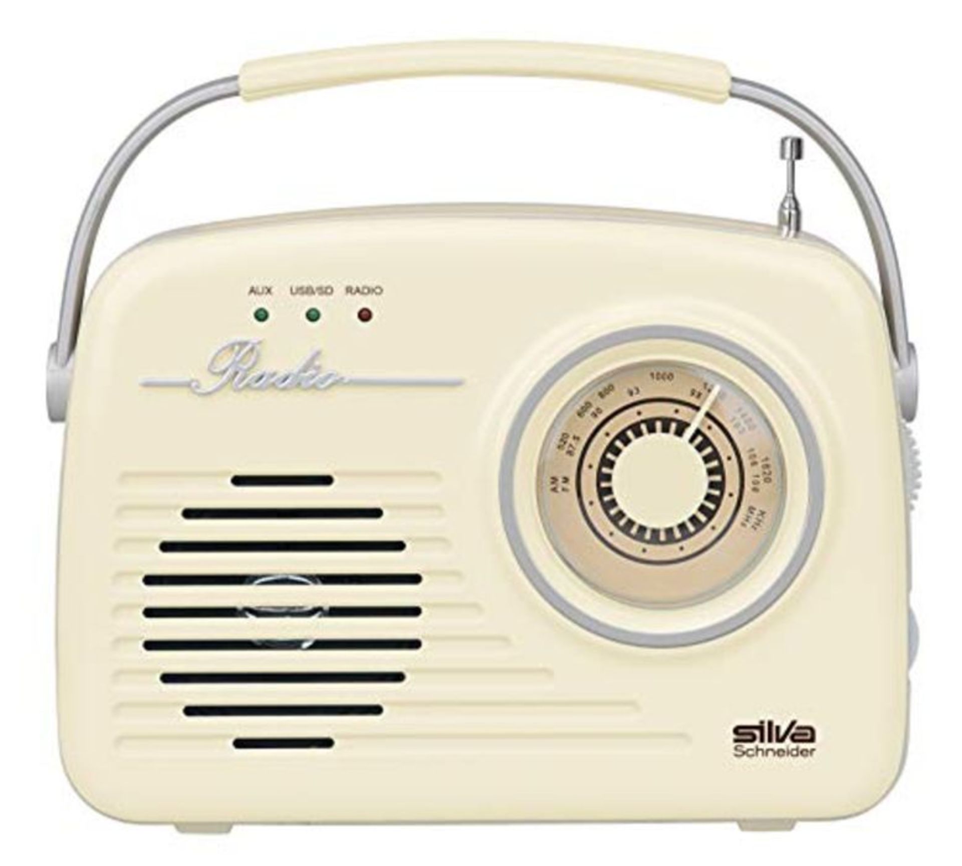 Silva Schneider Mono 1965 Kofferradio UKW AUX, USB rechargeable Beige