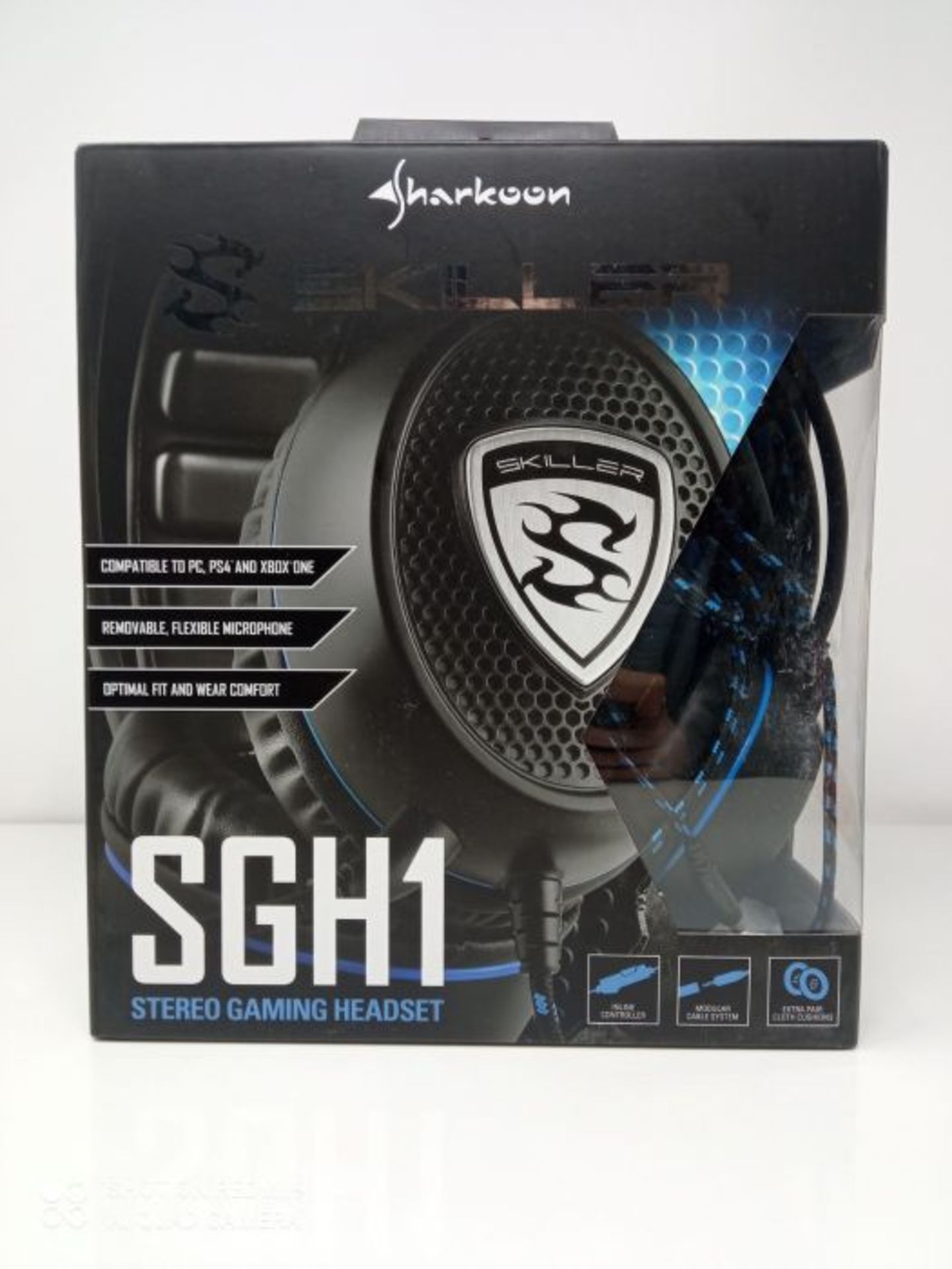 Sharkoon Skiller SGH1 Stereo Gaming Headset (für PC, PS4, 50-mm-Lautsprecher, Extra-G - Image 2 of 3