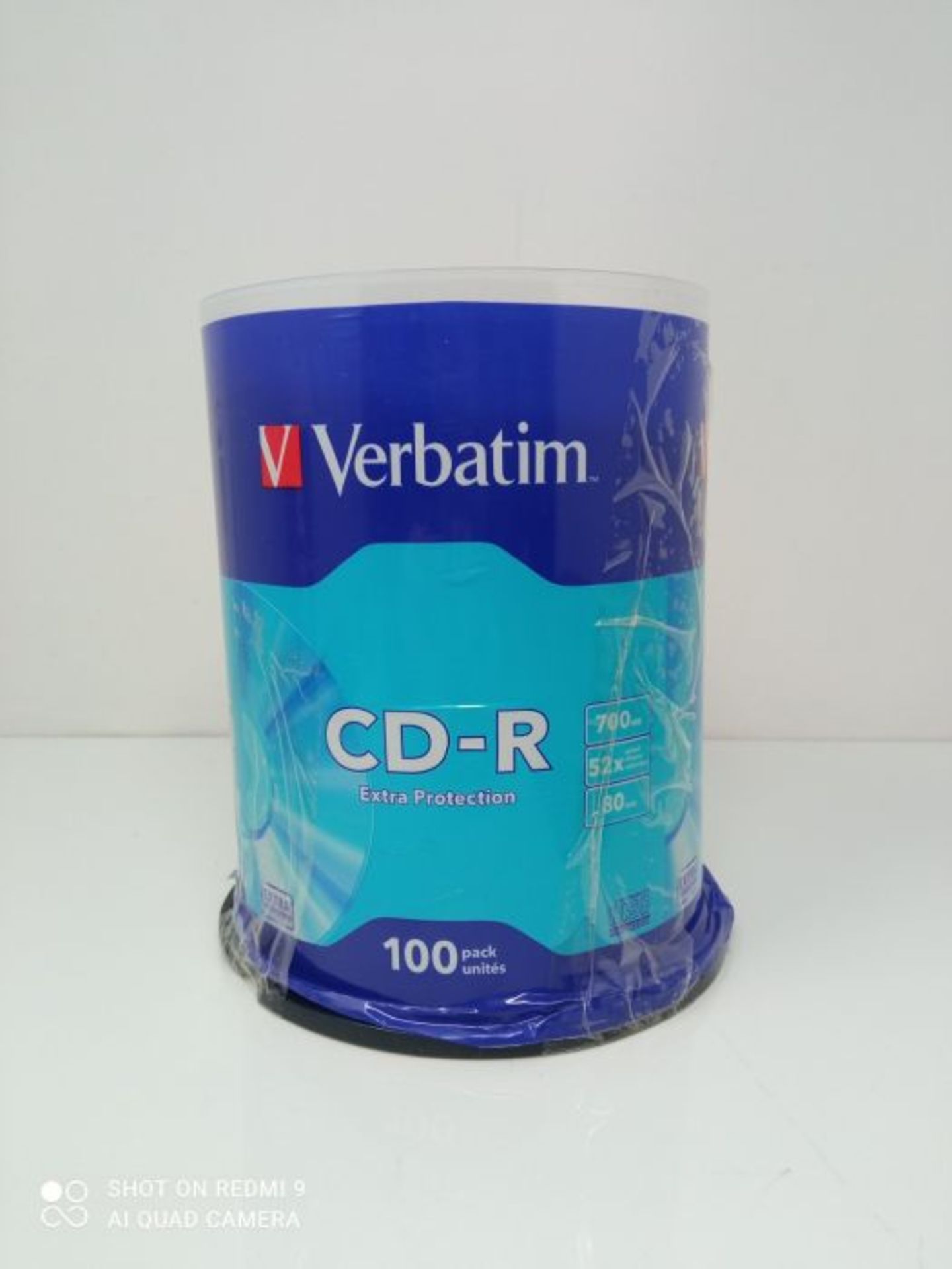 Verbatim 43411 CD-R Extra Protection 700 MB I100erPackSpindelIOberflächeweißICDRohli - Image 2 of 2