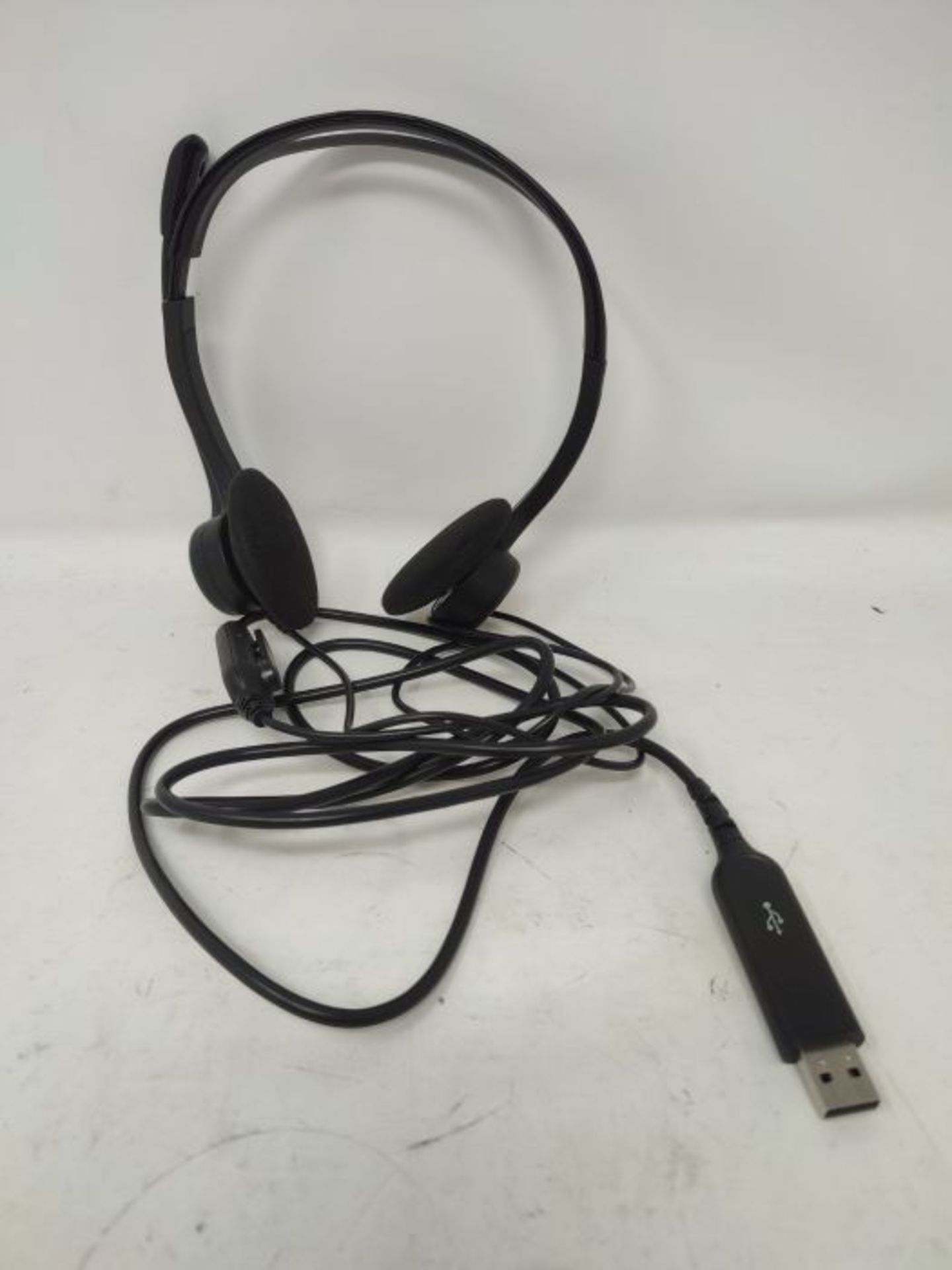 Logitech 960 Wired Headset, Stereo Headphones with Noise-Cancelling Microphone, USB, L - Image 3 of 3