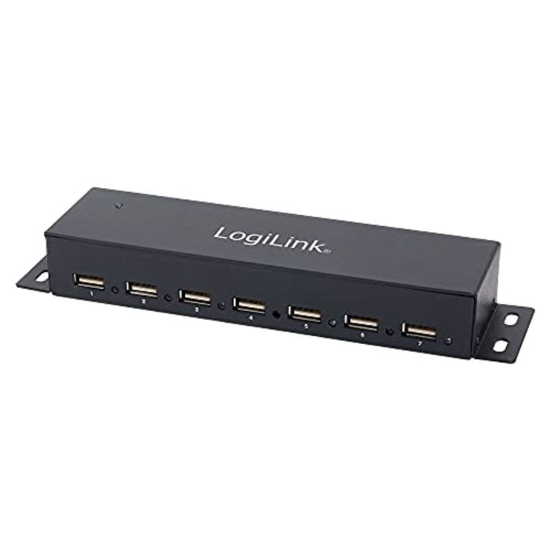 Logilink USB HUB 7-port metal LED meters. PSU