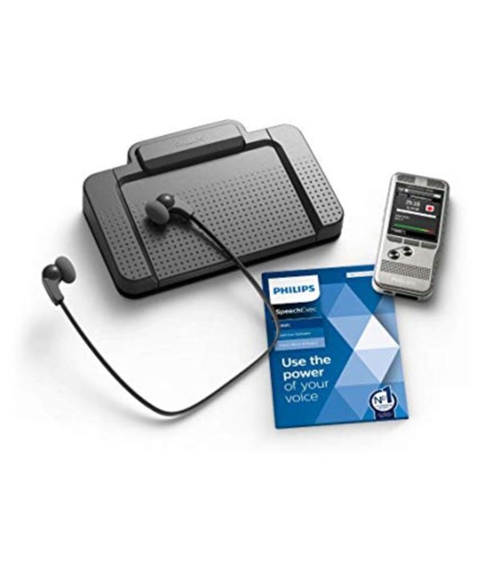 RRP £261.00 Philips DPM6700/03 PocketMemo Dictation & Transcription Set, DPM6000 Dictaphone, Foots