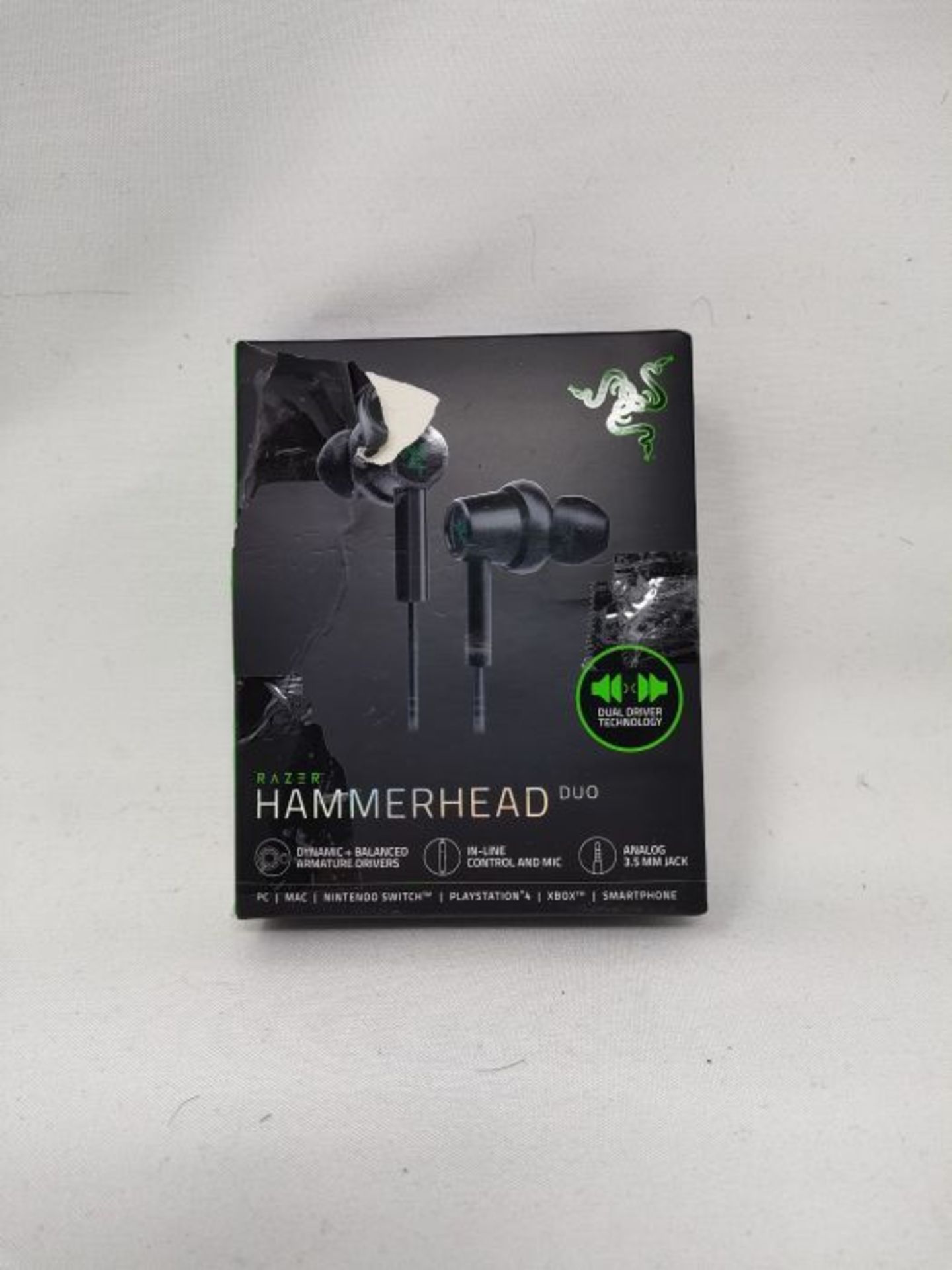 RRP £55.00 Razer Hammerhead Duo - In-Ear Headset mit Dual-Treiber-Technologie (Earbuds OhrhÃ¶re - Image 2 of 3
