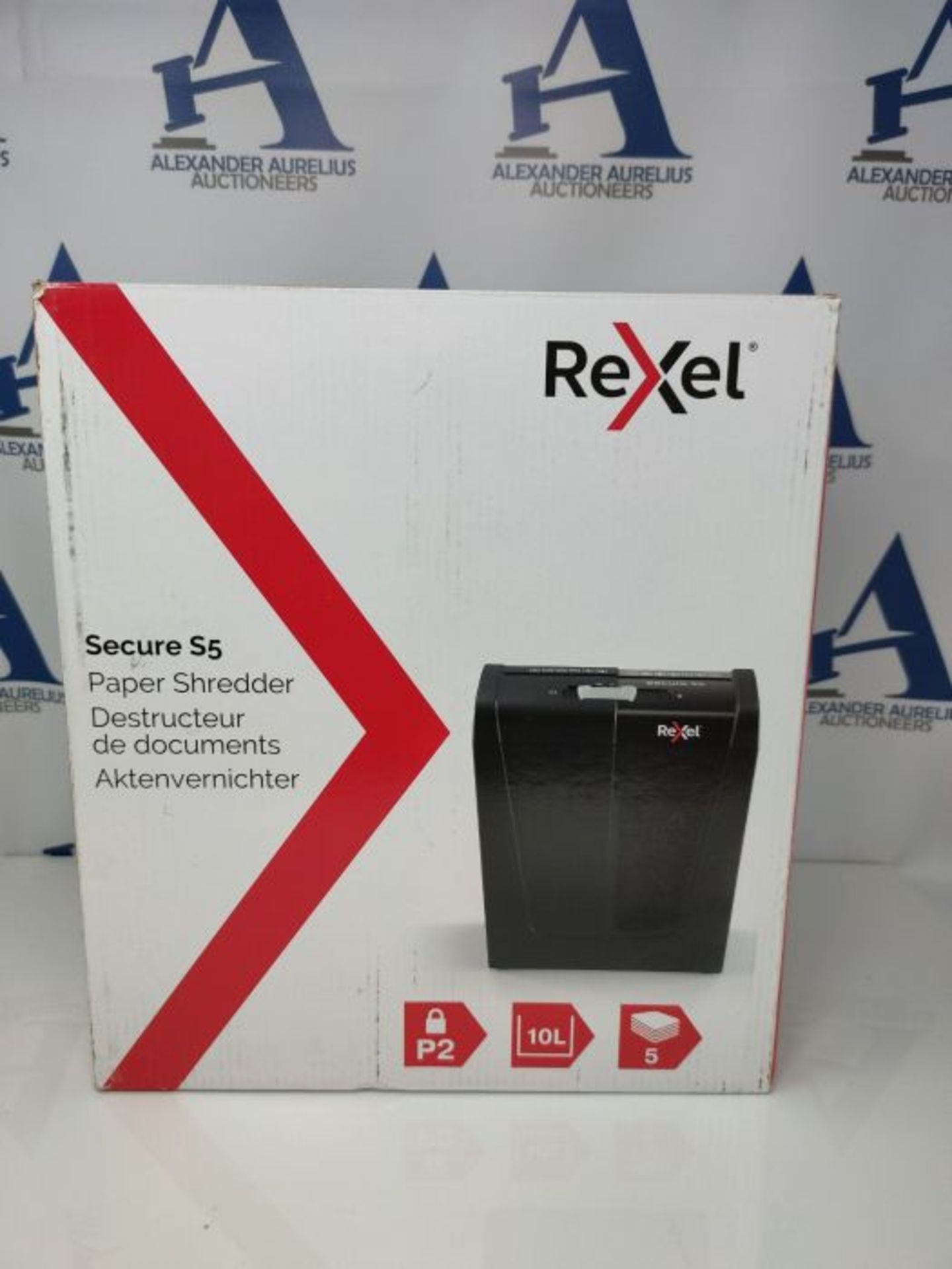 Rexel S5 Strip Cut Paper Shredder, Shreds 5 Sheets, P2 Security, Home/Home Office, 10 - Image 2 of 3