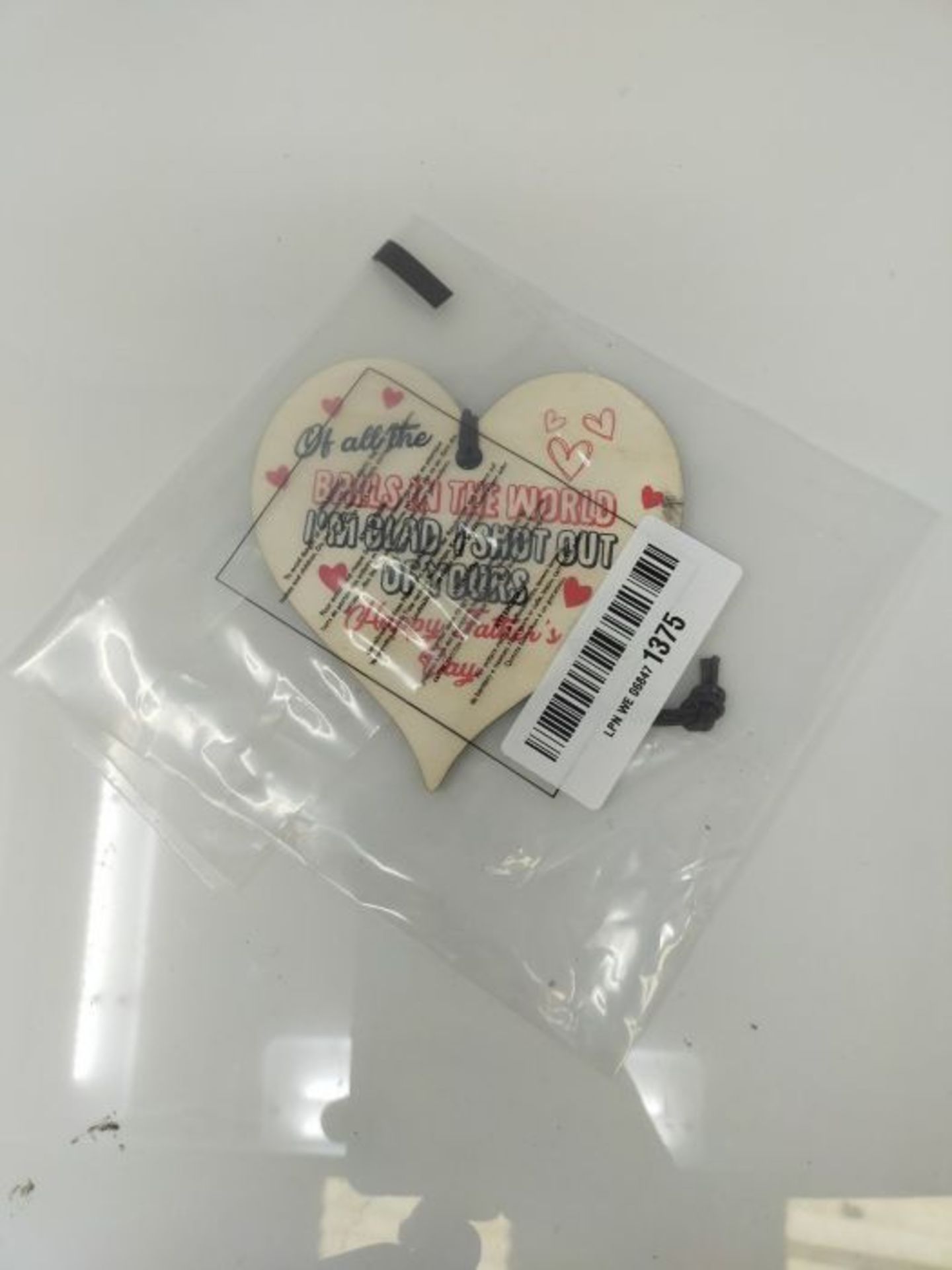 [INCOMPLETE] Funny Rude Fathers Day Novelty Wooden Heart Gift For Dad #1004 - Image 2 of 2