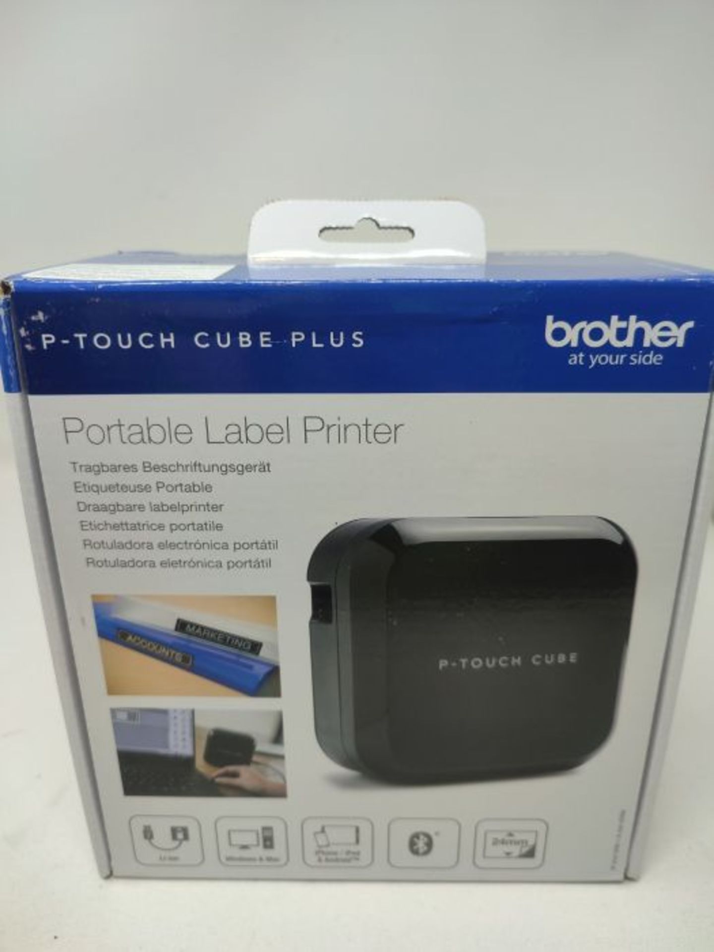 RRP £74.00 Brother PT-P710BT Label Maker, Bluetooth/Micro USB, P-Touch 'CUBE+' Label Printer, Por - Image 2 of 3